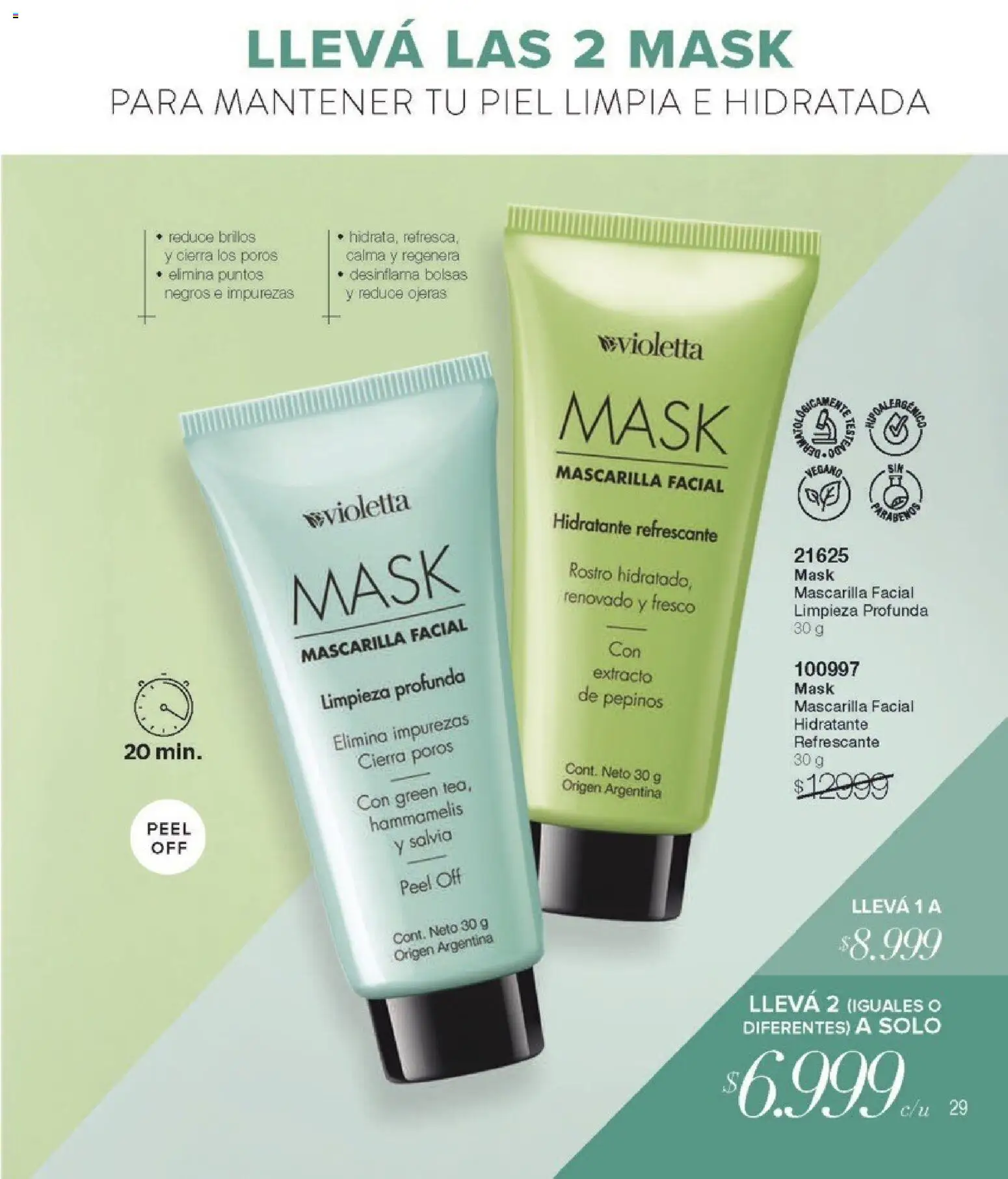 Violetta - Violetta Cosméticos │ válido desde el 30/03/2026 | Página: 29 | Productos: Mascarilla, Pepinos
