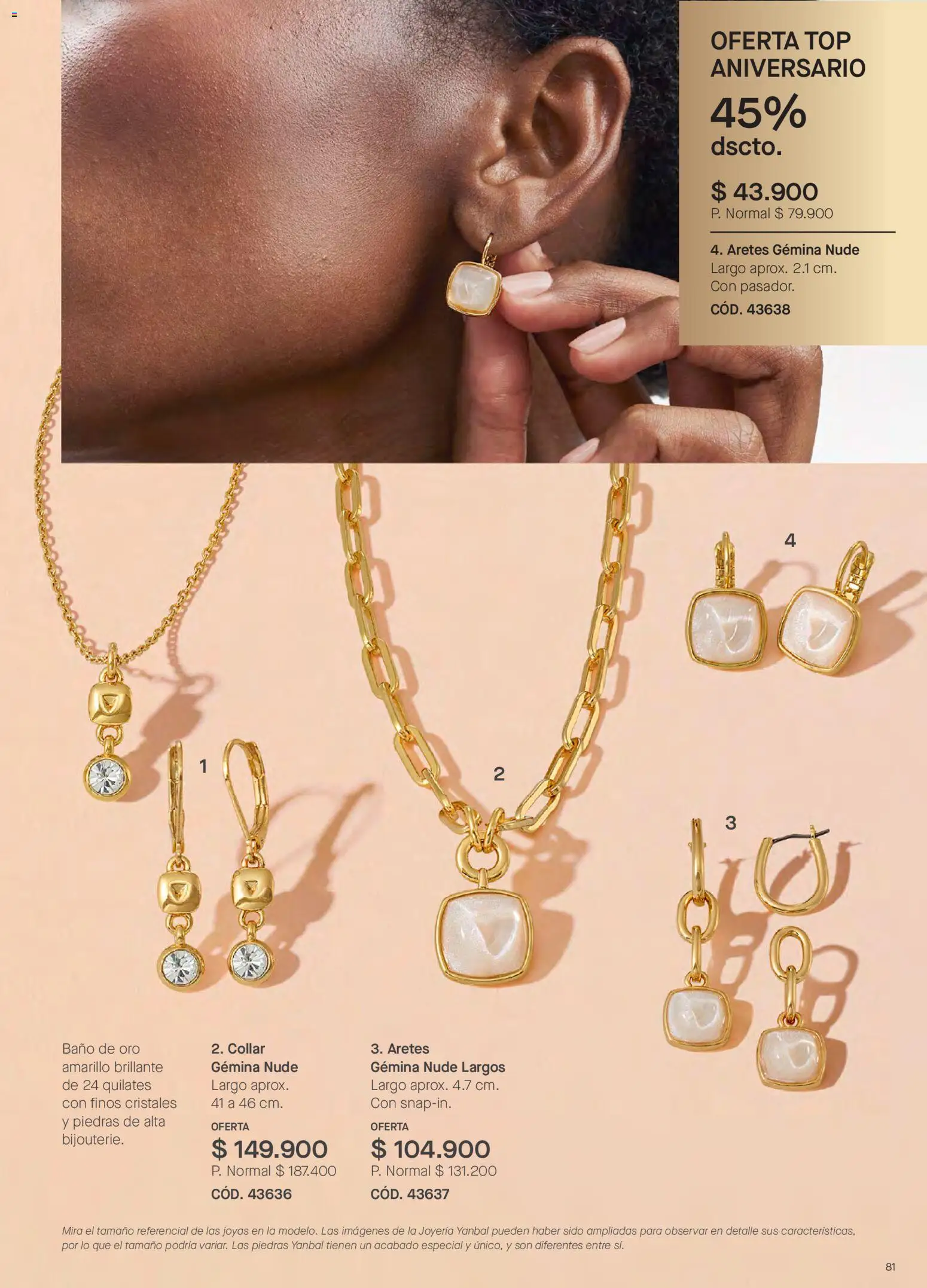 Yanbal revista - valida desde el 20/06/2026 | Página: 81 | Productos: Aretes, Baño, Top, Collar