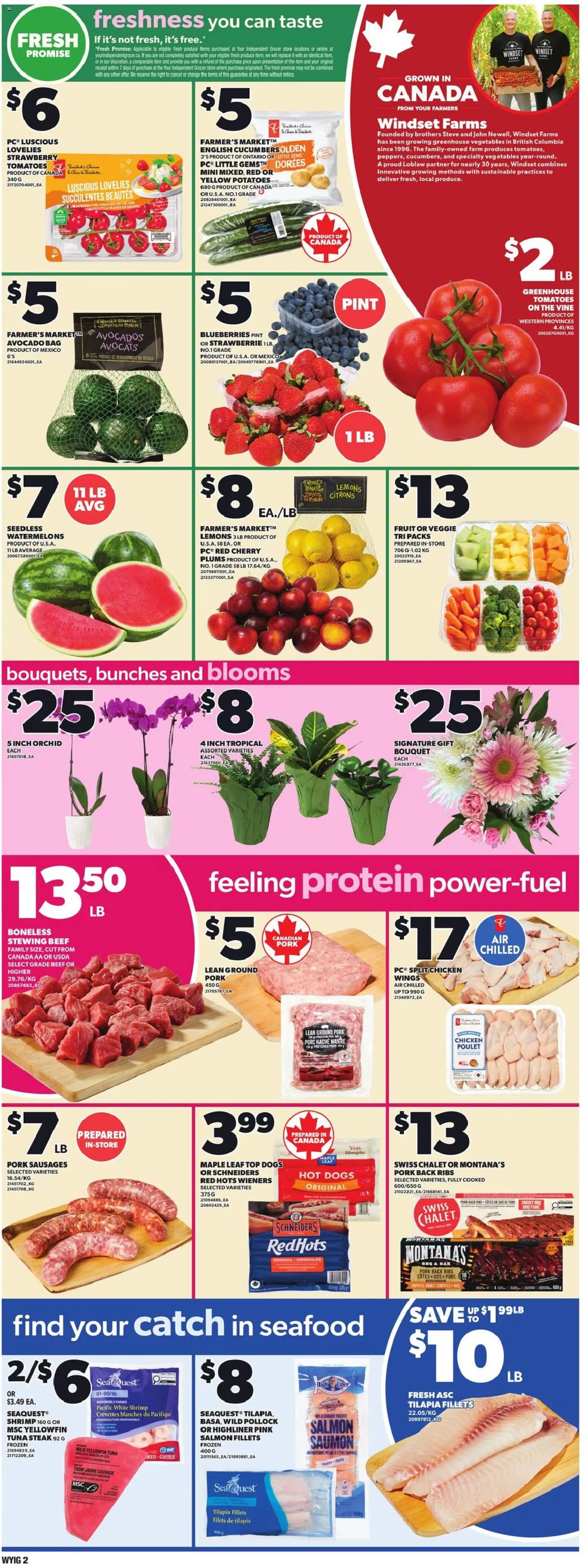 Loblaws flyer valid from Jul 2, 2026 | Page: 4 | Products: Beef, Potatoes, Chicken, Pork
