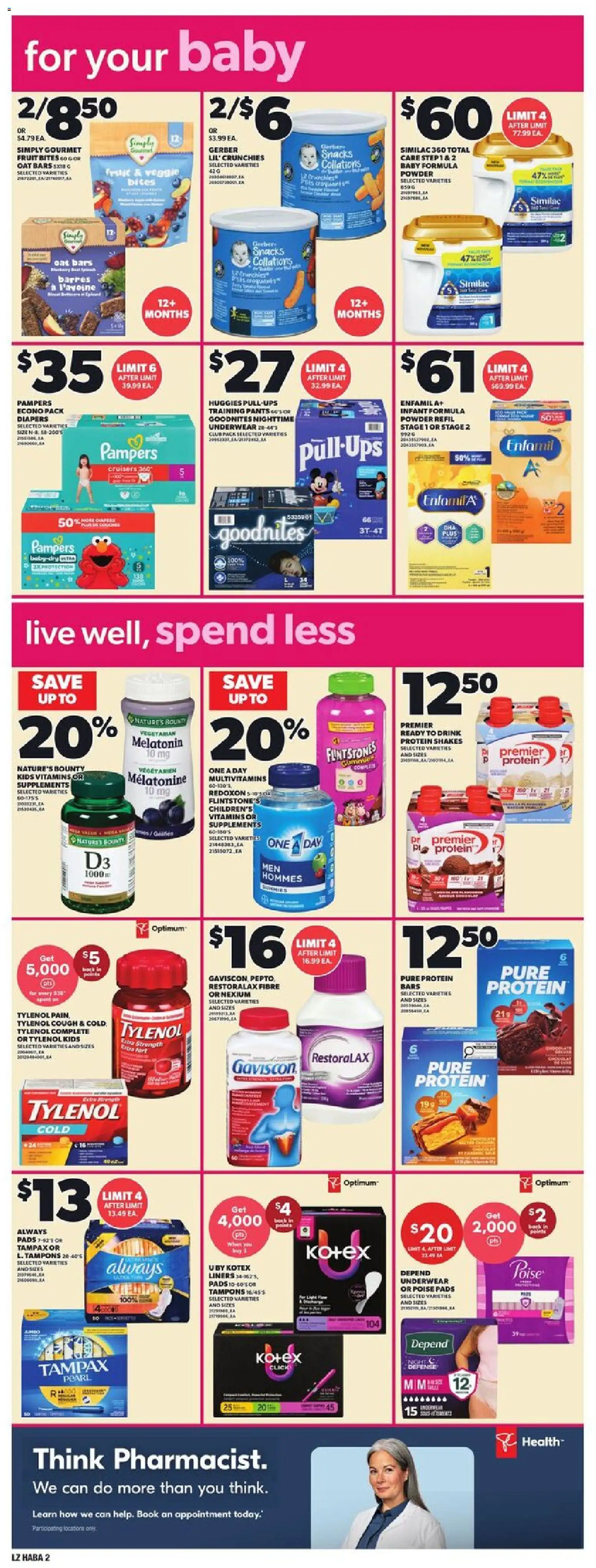 Loblaws flyer valid from Aug 13, 2026 | Page: 10 | Products: Fruit, Diapers, Pants, Underwear