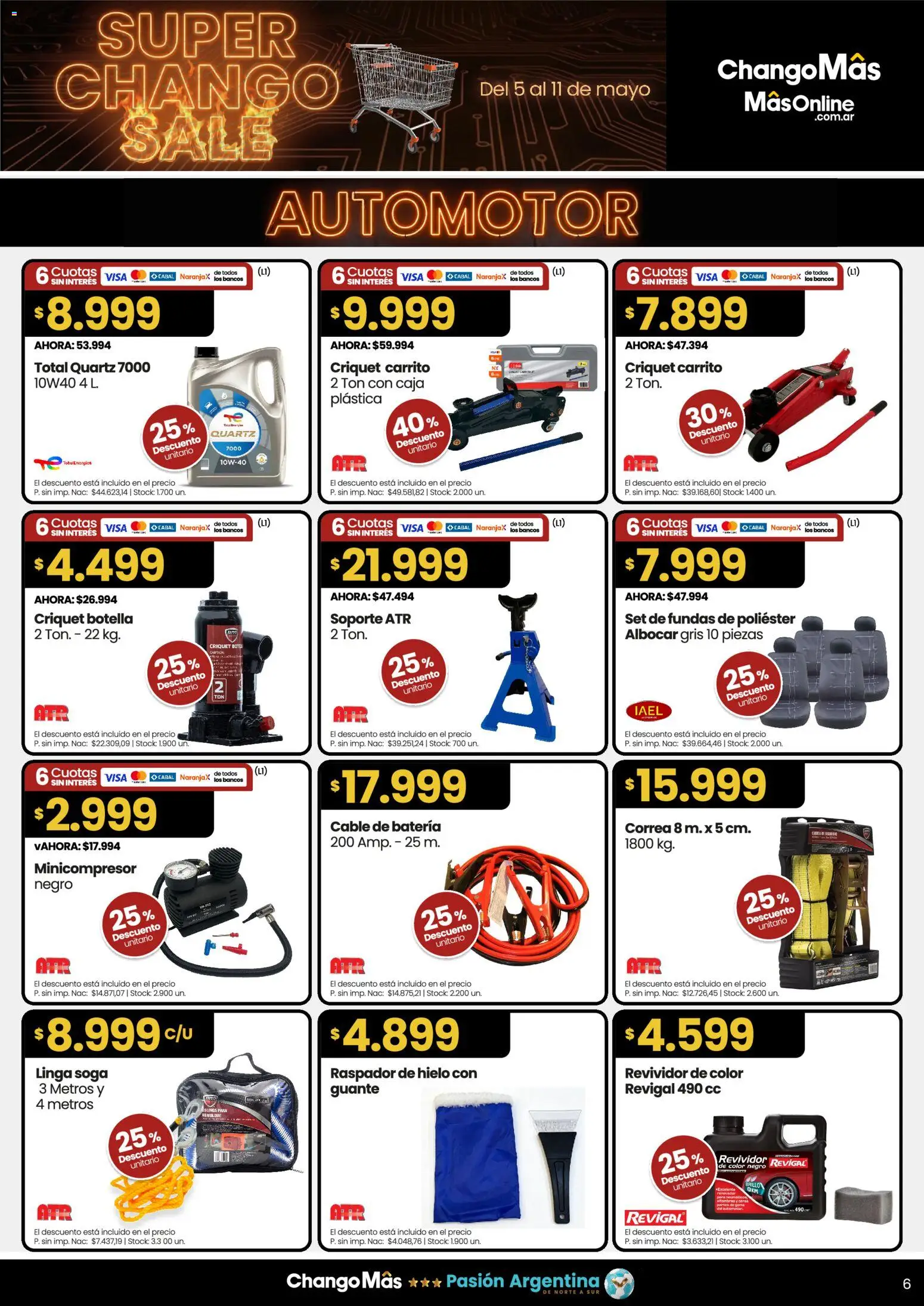 Punto Mayorista Super Chango Sale │ válido desde el 05.05.2026 | Página: 6 | Productos: Botella, Guante, Caja, Soga