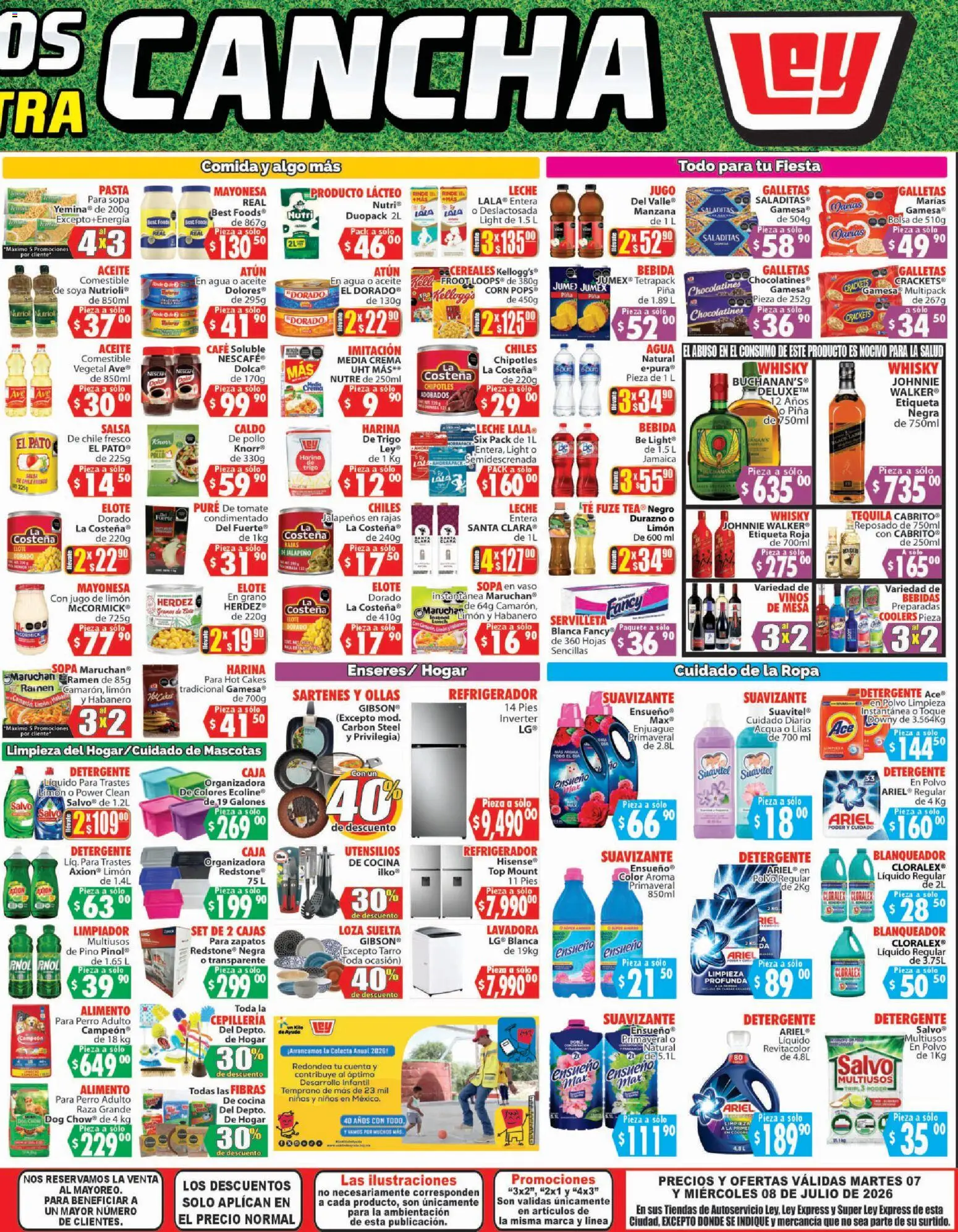 Nuevas ofertas de Casa Ley válidas en toda la República Mexicana desde el 07/07/2026. ¡Encuentra las mejores ofertas en Casa Ley folleto Autoservicio Casa Blanca! | Página: 4 | Productos: Harina, Mayonesa, Tequila, Ropa