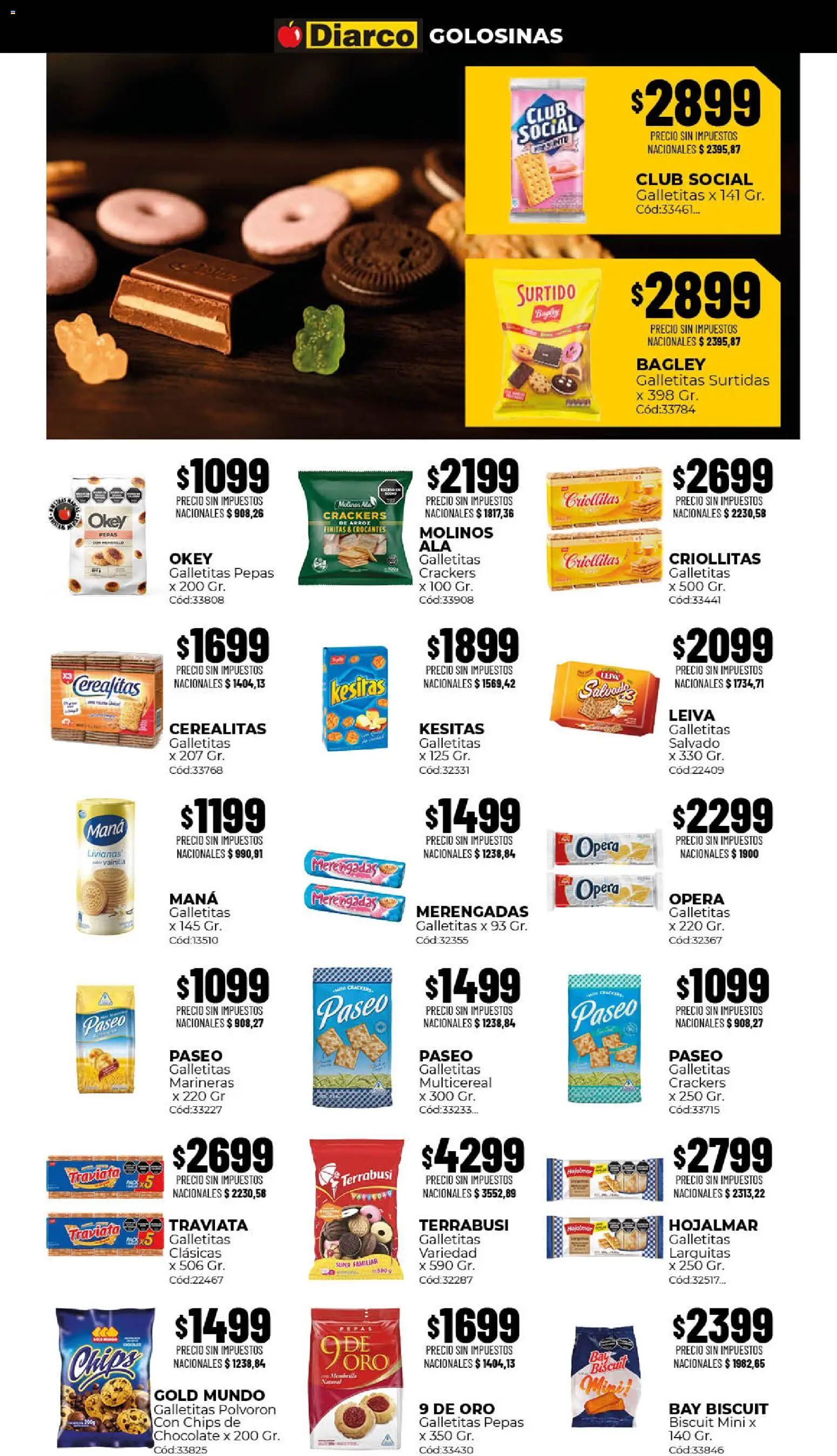 Diarco - Ofertas Sur │ válido desde el 10/08/2026 | Página: 5 | Productos: Vainilla, Galletitas, Chocolate, Golosinas
