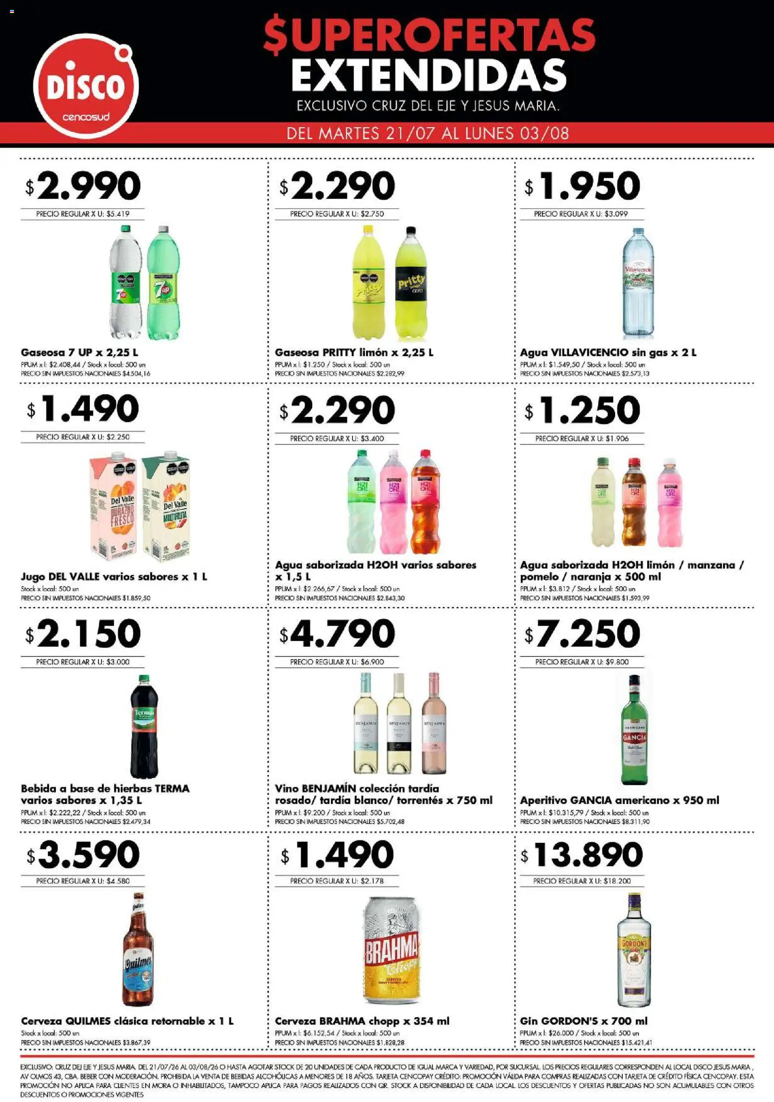 Disco ofertas │ válido desde el 21/07/2026 | Página: 3 | Productos: Disco, Agua, Limón, Agua saborizada
