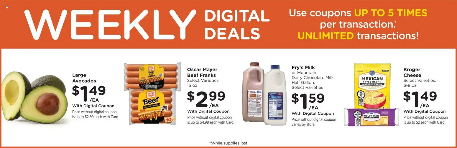 Fry's Food Weekly Ad - valid from 07/08/2026 | Page: 2 | Products: Milk, Cheese, Chocolate, Beef