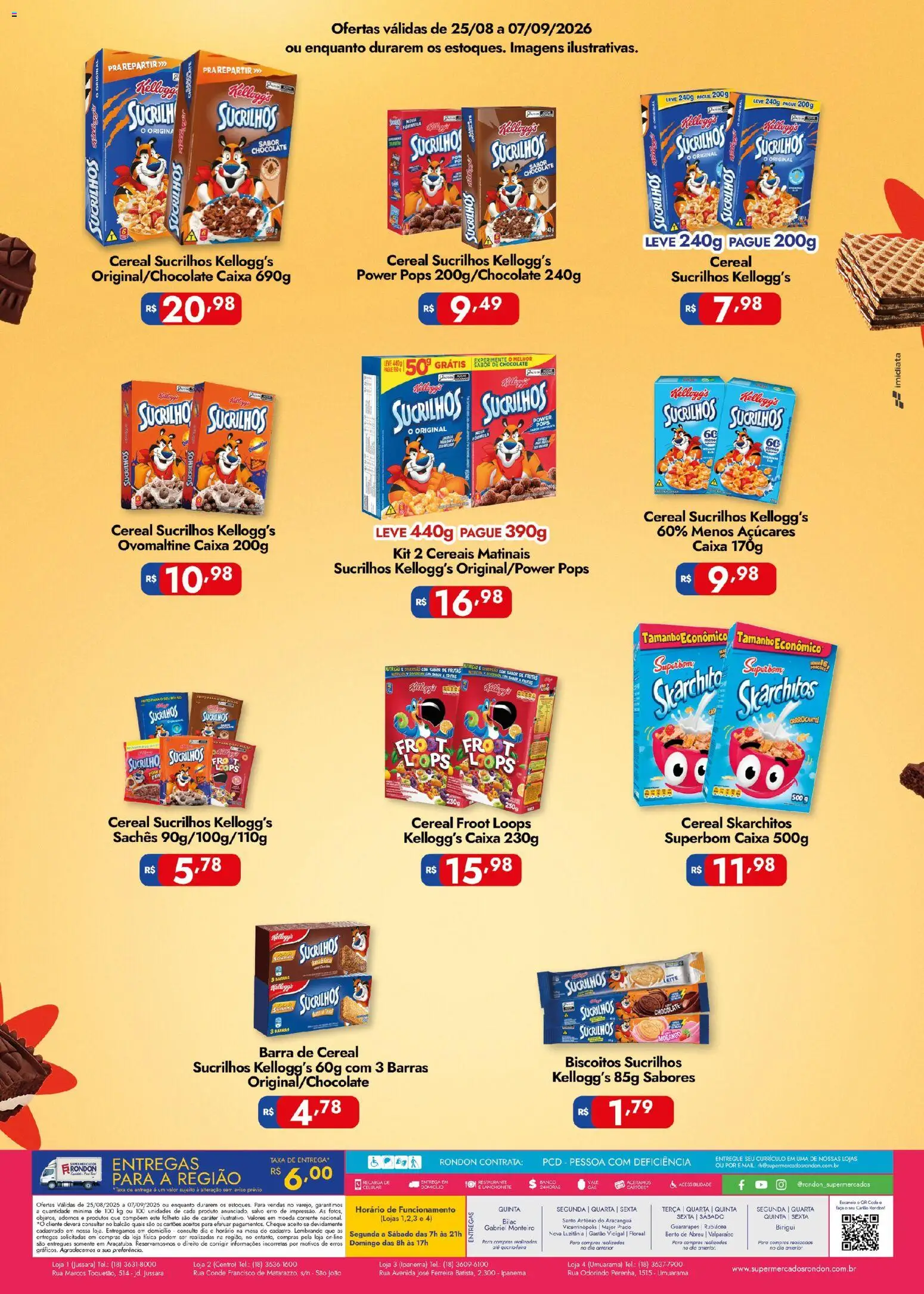 Supermercados Rondon Folheto - válido de 25/08/2026 | Página: 2 | Produtos: Frutas, Mesa, Cereais, Sucrilhos