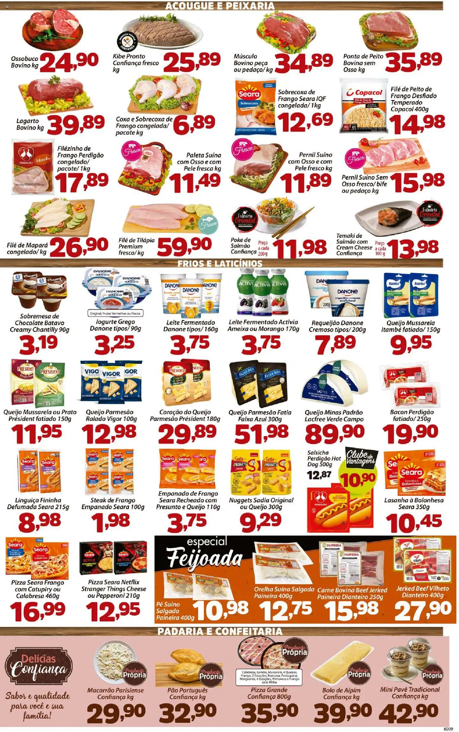 Confiança Folheto - válido de 12.05.2026 | Página: 3 | Produtos: Salmão, Leite, Pão, Filé de tilápia