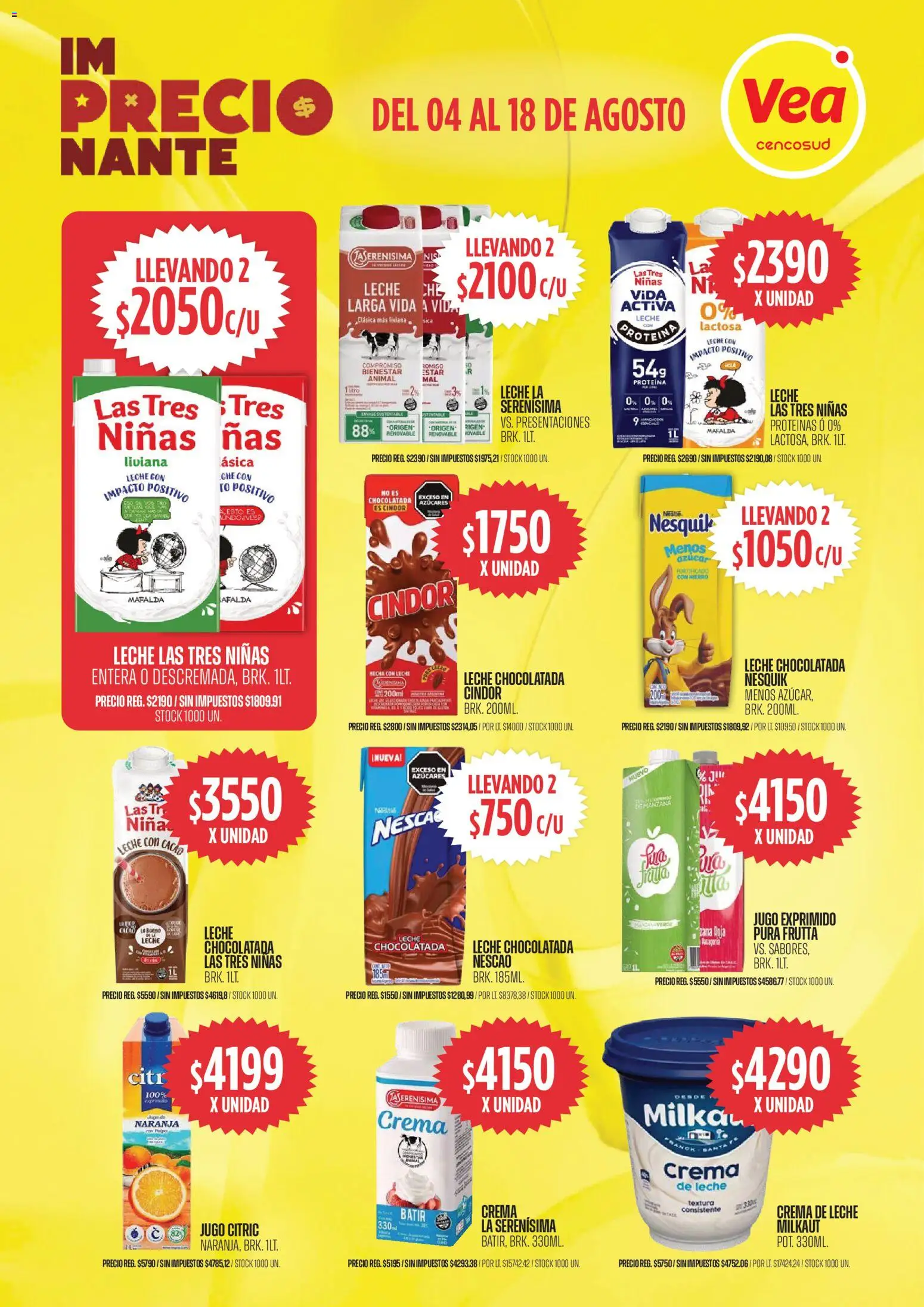 Vea ofertas │ válido desde el 04/08/2026 | Página: 10 | Productos: Azucar, Leche, Cacao, Crema