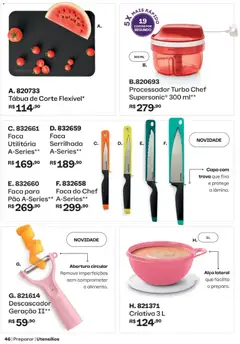 Tupperware catálogo Vitrine 09 - Pré-Visualização do folheto da loja Tupperware, válido de 01/09/2026 | Página: 46 | Produtos: Processador, Faca, Tábua de corte, Tábua