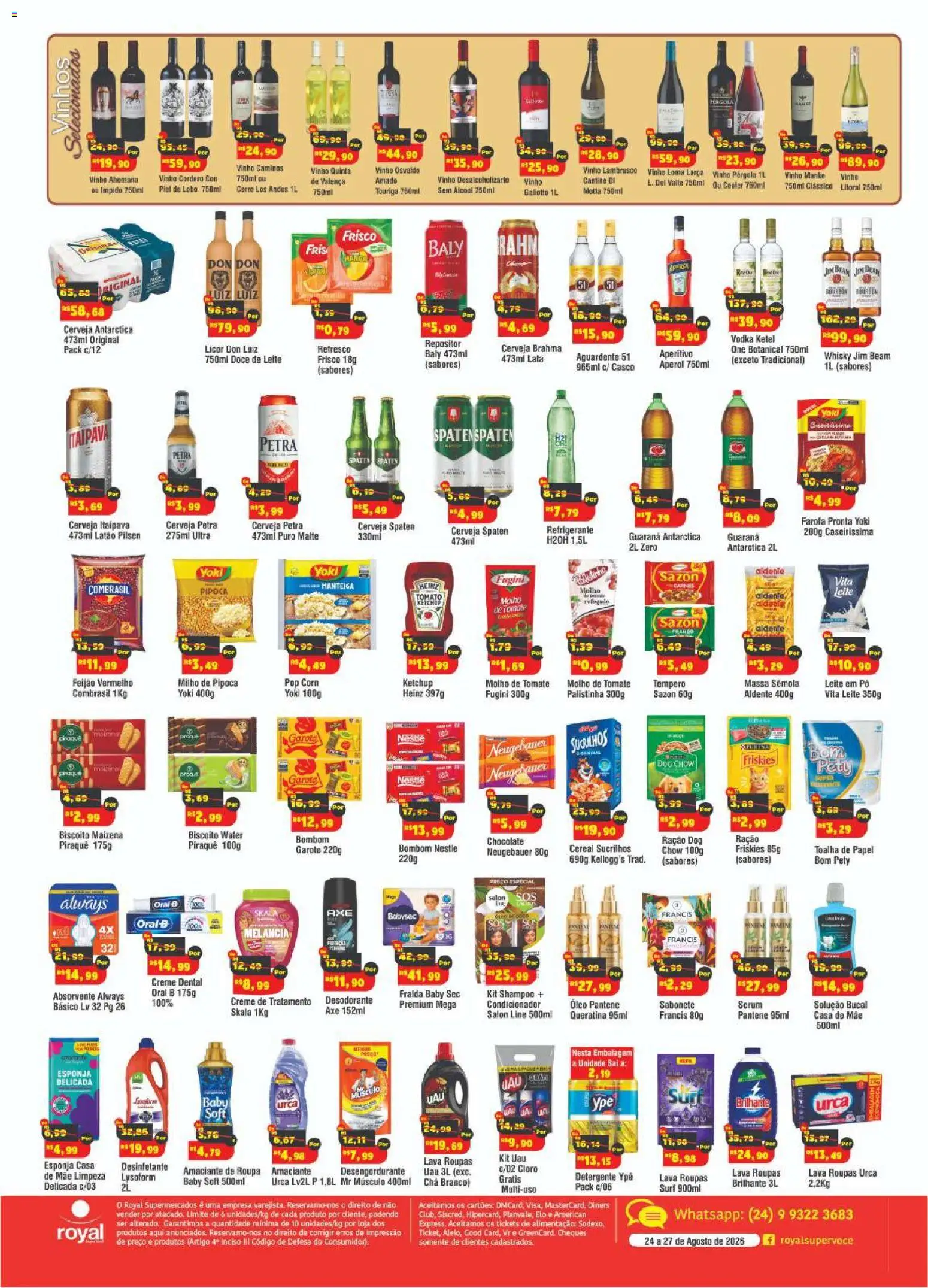 Royal Supermercados Folheto - válido de 24/08/2026 | Página: 2 | Produtos: Esponja, Licor, Ketchup, Amaciante