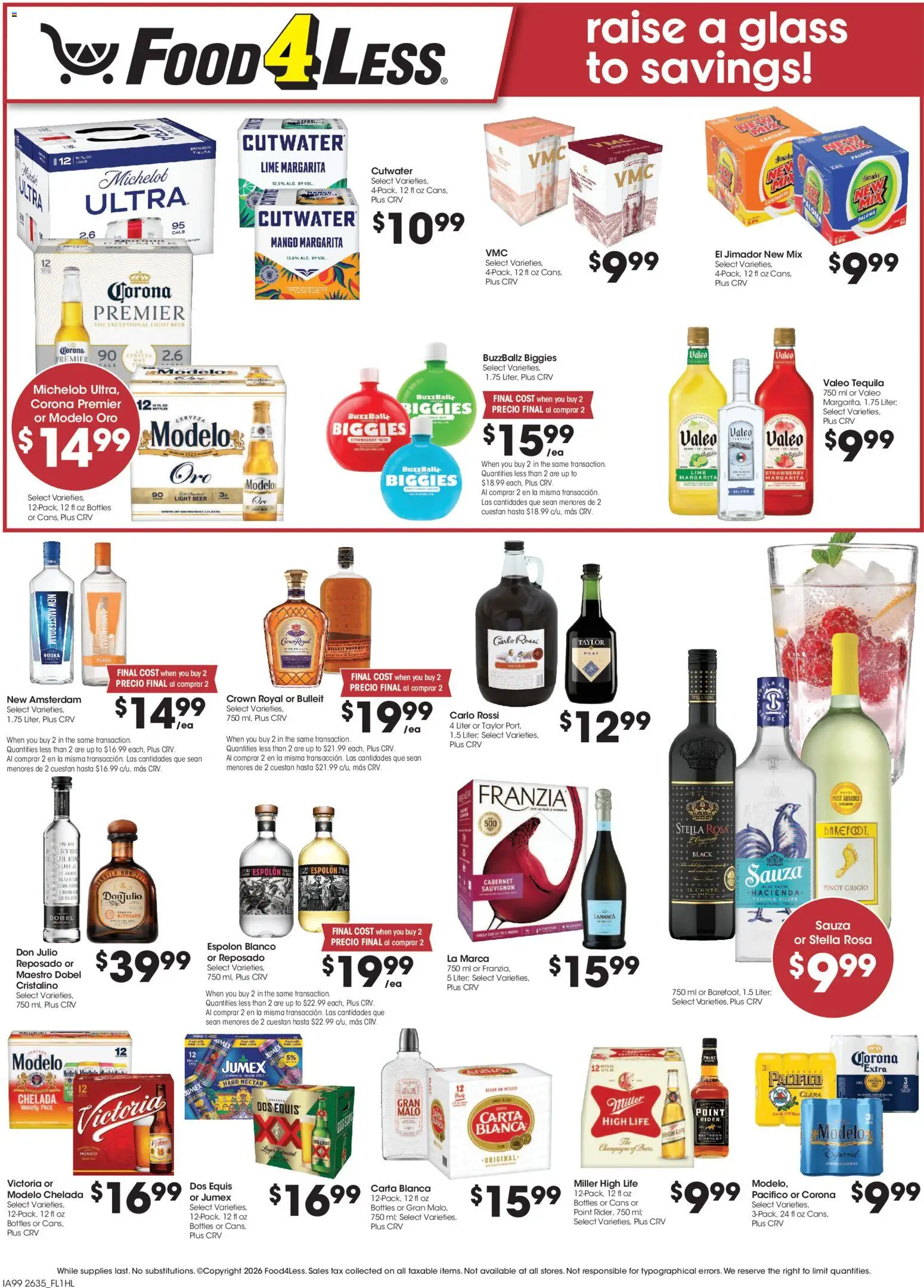 Food 4 Less Weekly Ad - valid from 09/30/2026 | Page: 10 | Products: Beer, Vodka, Mango, Lime