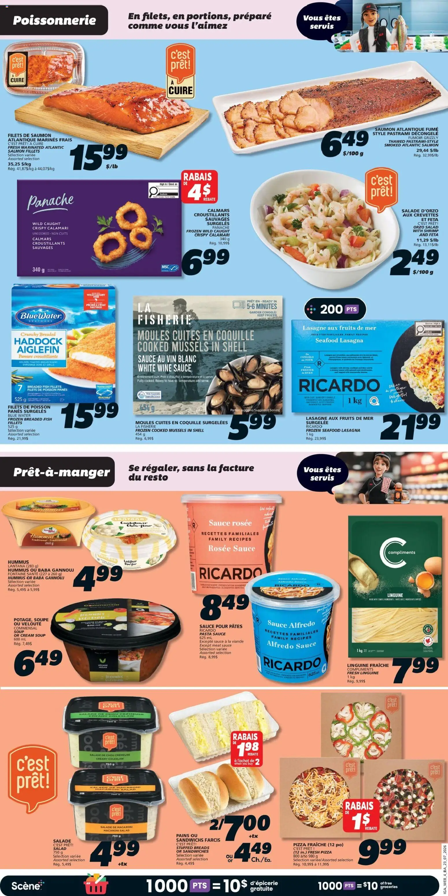 IGA flyer valid from Jul 23, 2026 | Page: 7 | Products: Seafood, Meat, Cauliflower, Pizza