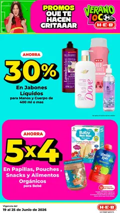 Vista previa de H-E-B folleto, nuevo folleto de la tienda, válido en México a partir del 19/06/2026 | Página: 5 | Productos: Serum, Manzana, Arroz, Jabón