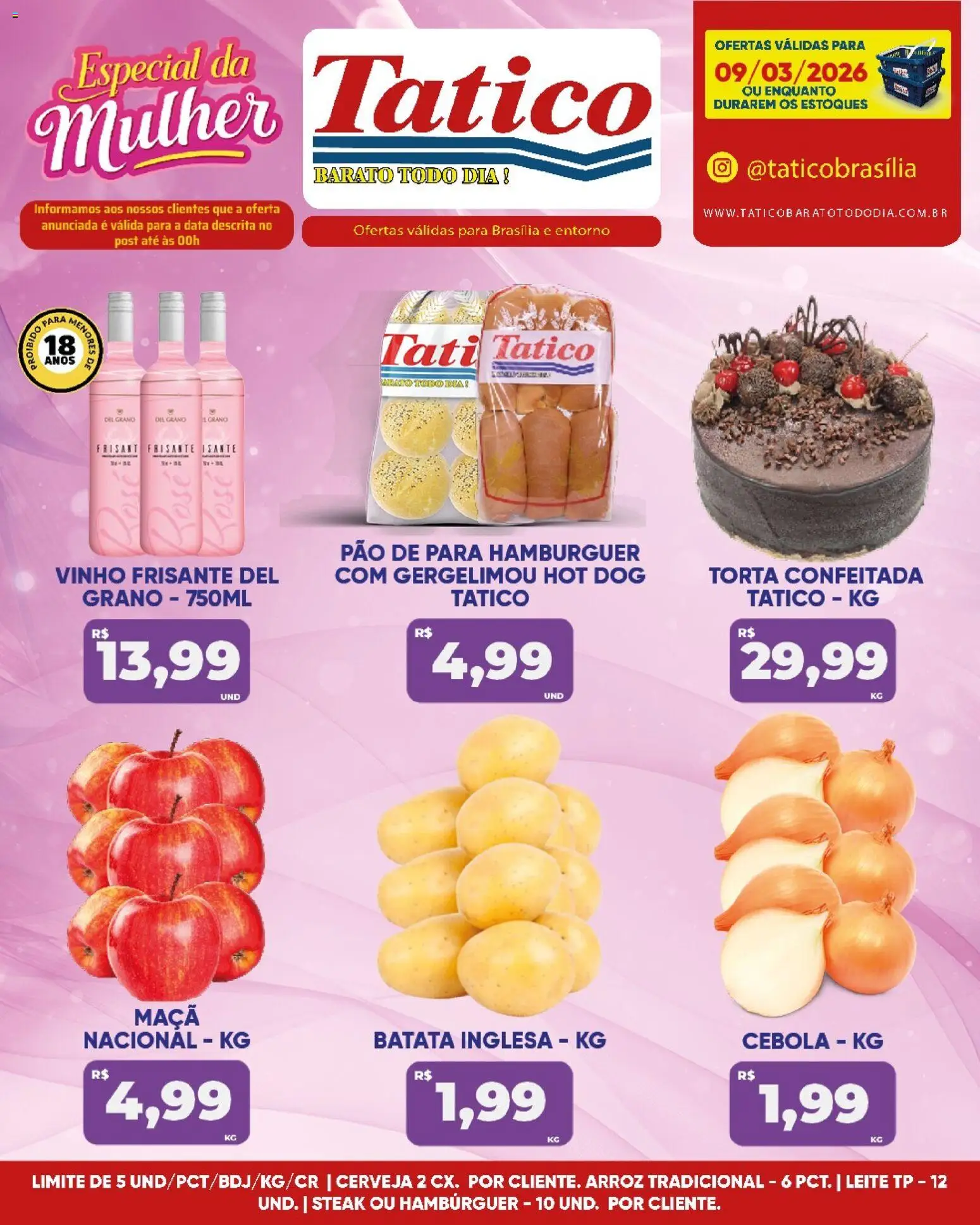 Tatico Folheto - válido de 09.03.2026 | Página: 8 | Produtos: Cebola, Cerveja, Arroz, Hambúrguer