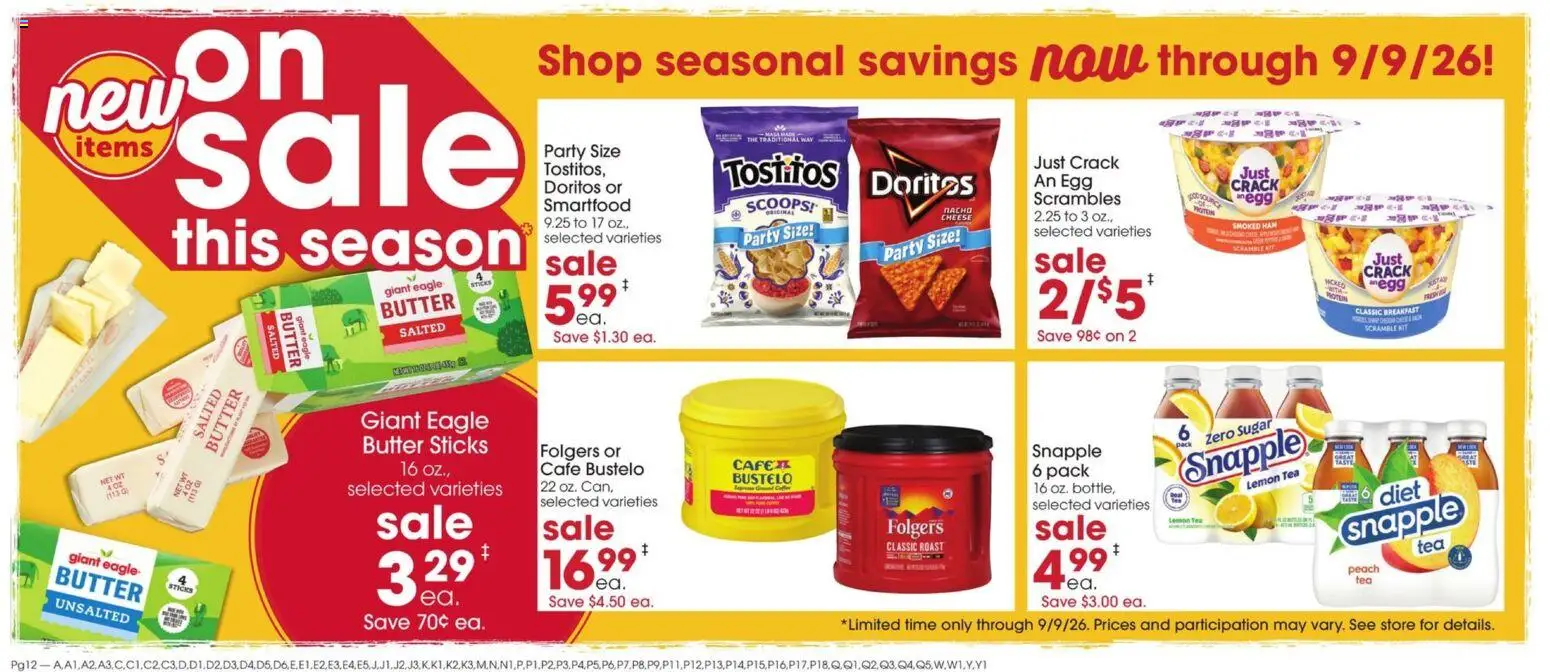 Giant Eagle Weekly Ad - valid from 07/16/2026 | Page: 12 | Products: Cheese, Tea, Sugar, Lemon