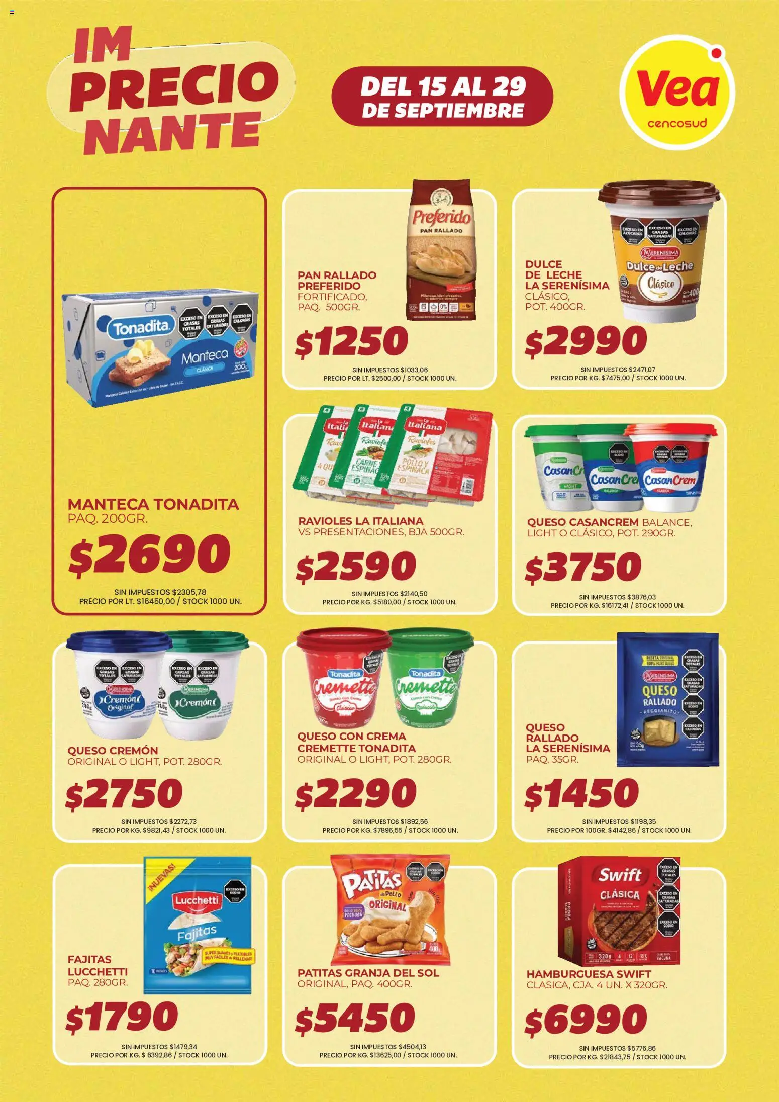 Vea - Folleto imPRECIOnante | Córdoba │ válido desde el 15/09/2026 | Página: 10 | Productos: Dulce, Manteca, Espinaca, Pan rallado