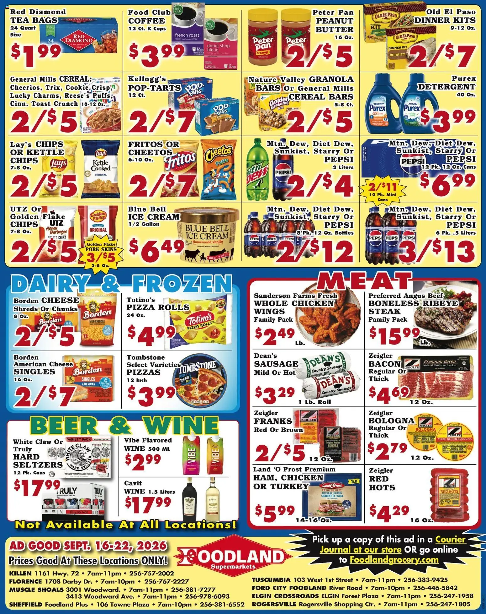 Foodland Weekly Ad - Supermarkets - valid from 09/16/2026 | Page: 2 | Products: Potato chips, Ham, Beef, Whole chicken