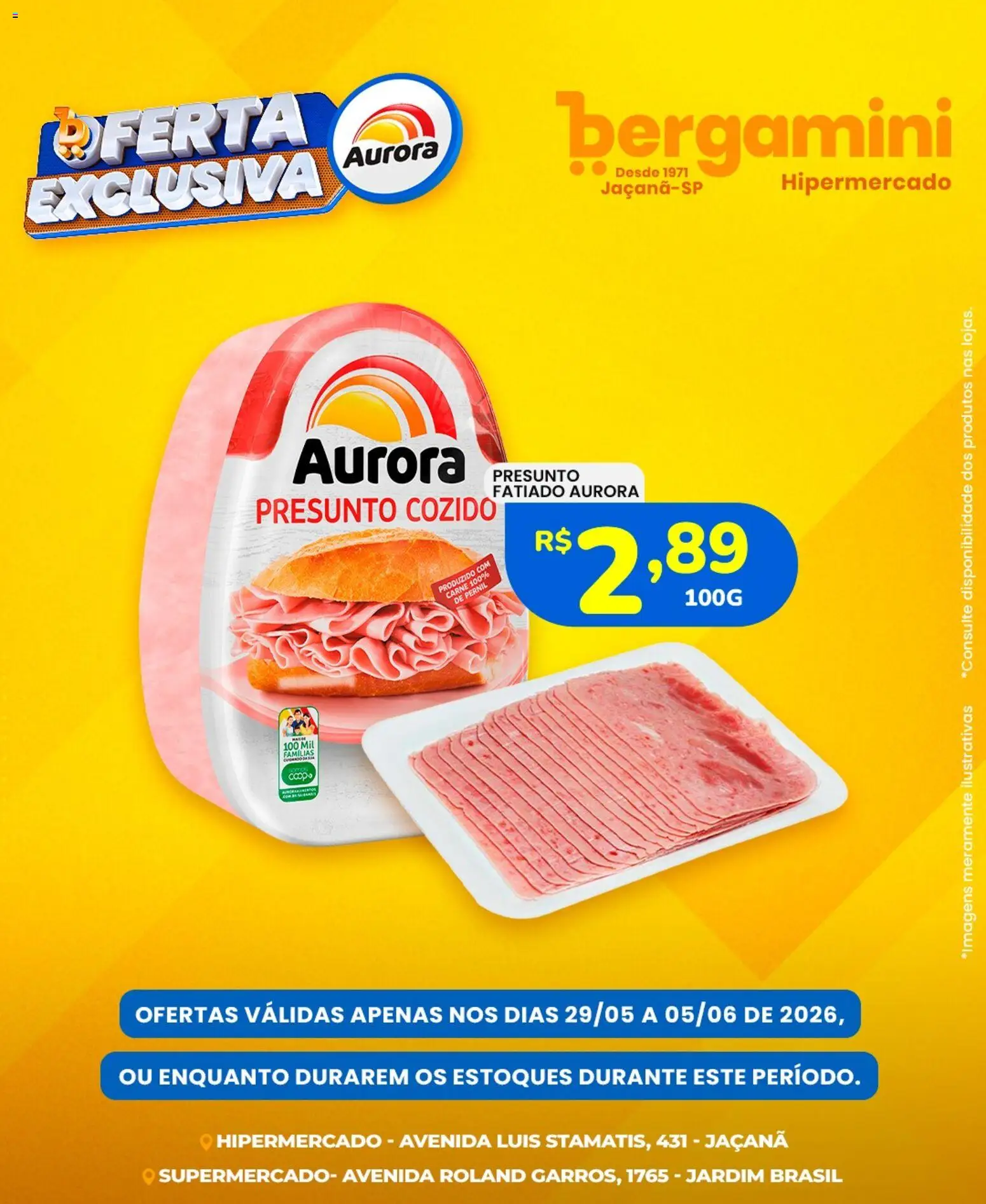 Supermercado Bergamini Folheto - válido de 29.05.2026 | Página: 2 | Produtos: Pernil, Presunto, Carne