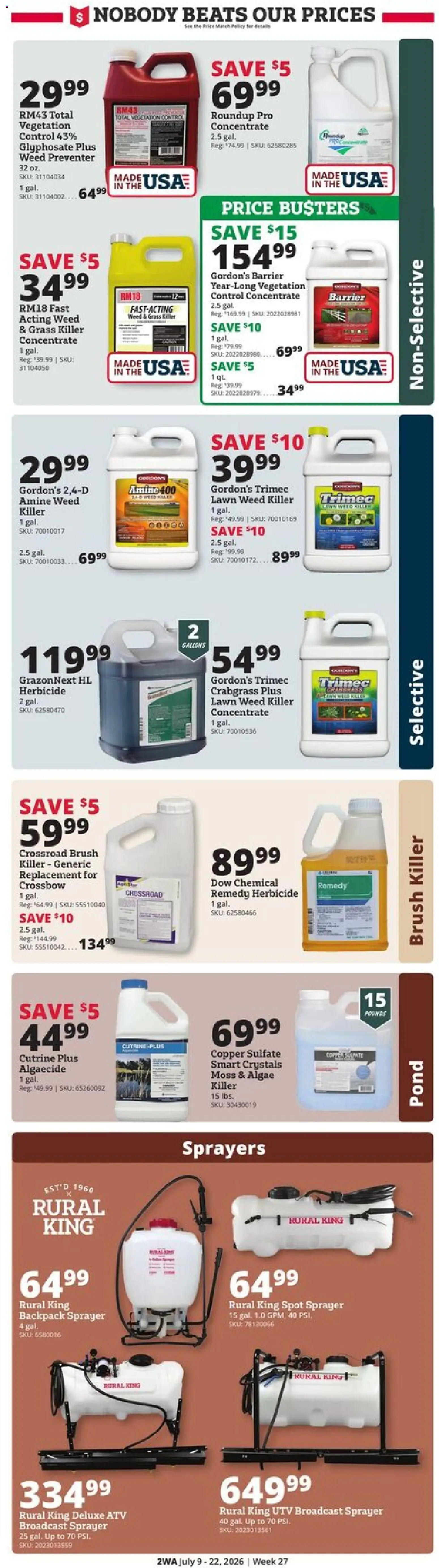 Rural King Weekly Ad - valid from 07/09/2026 | Page: 2 | Products: Brush, Crossbow, Backpack