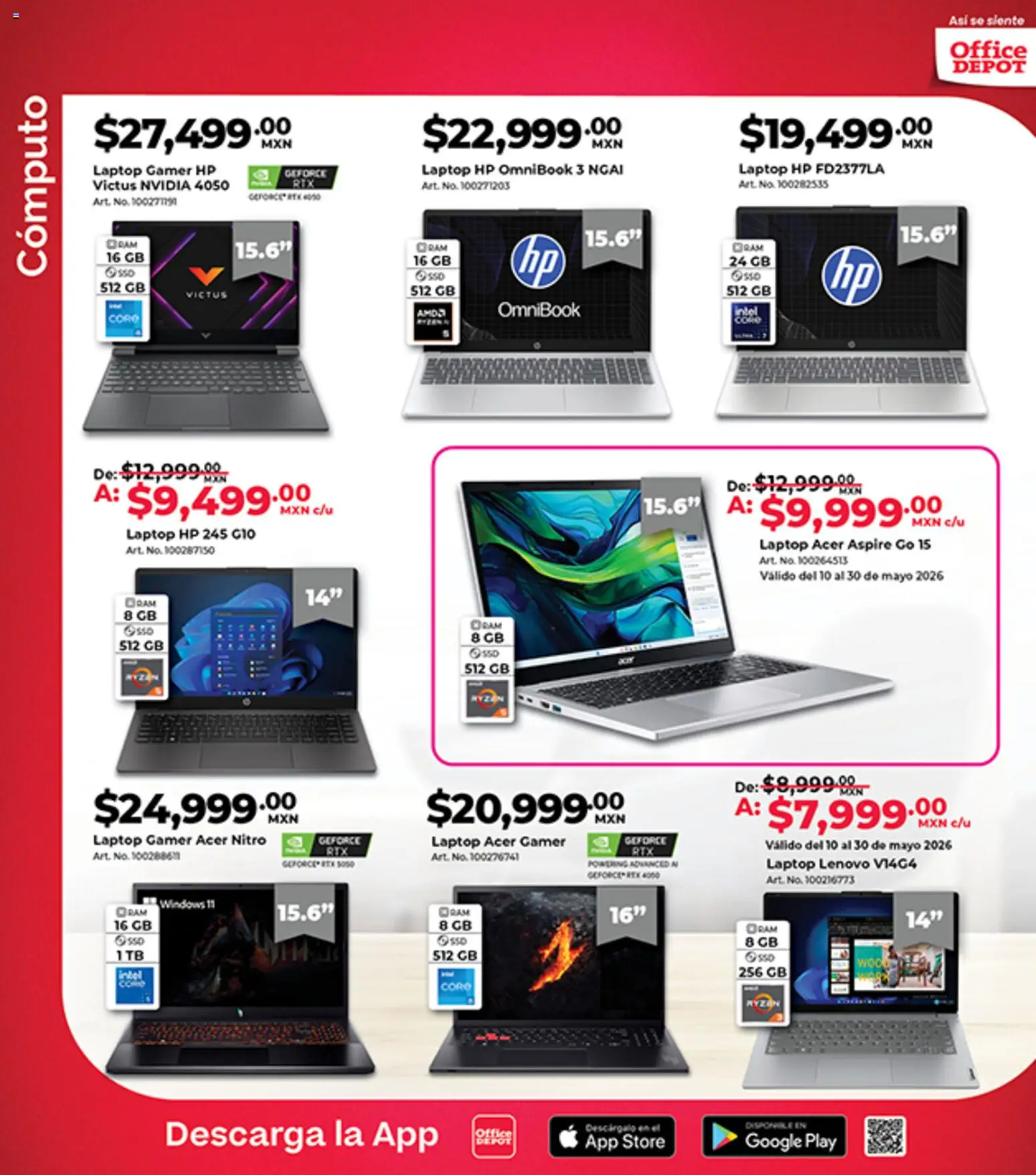 Nuevas ofertas de Office Depot válidas en toda la República Mexicana desde el 01.05.2026. ¡Encuentra las mejores ofertas en Office Depot catálogo! | Página: 19