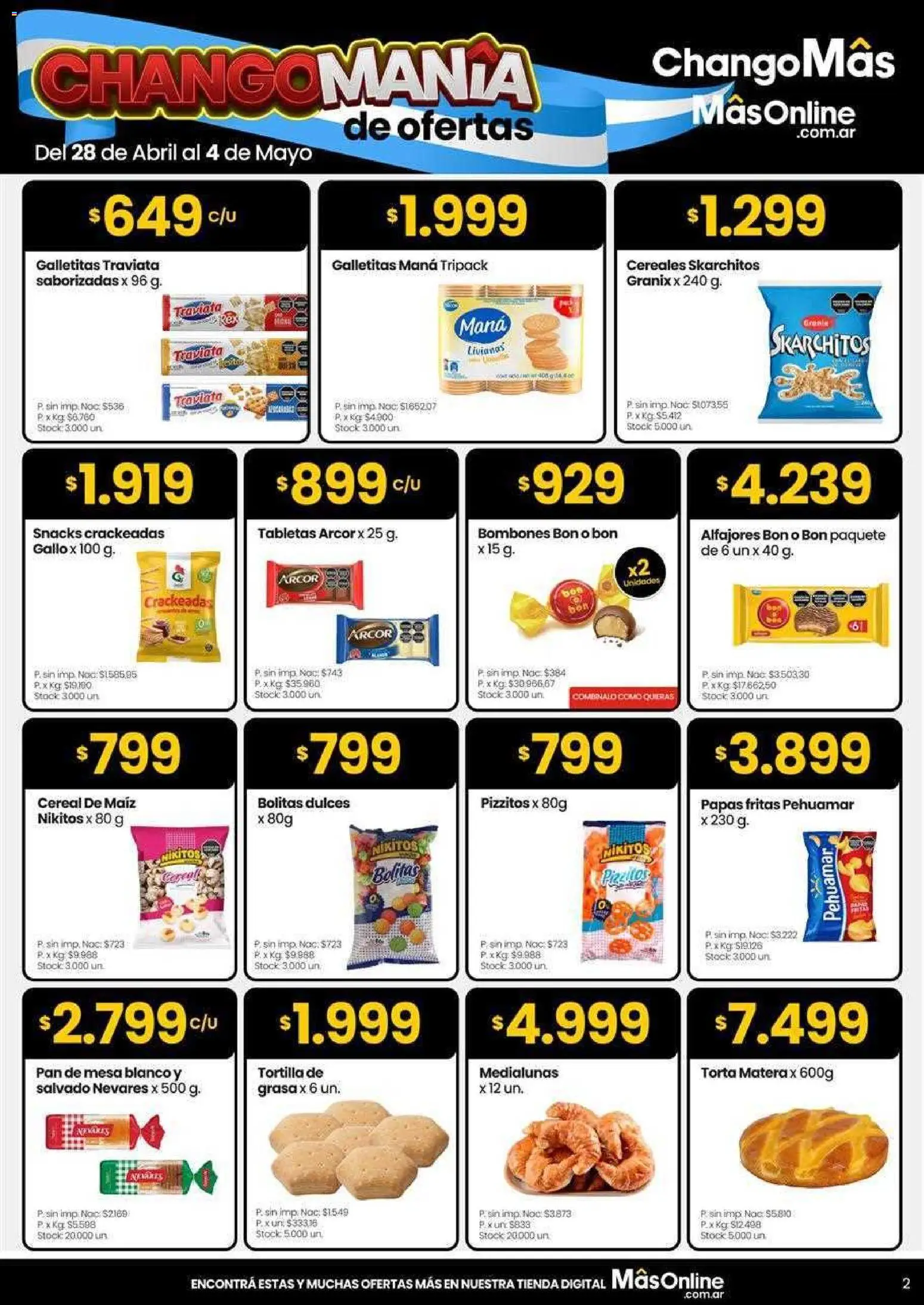 Changomas ofertas │ válido desde el 05.05.2026 | Página: 2 | Productos: Bombones, Maiz, Pan, Cereales