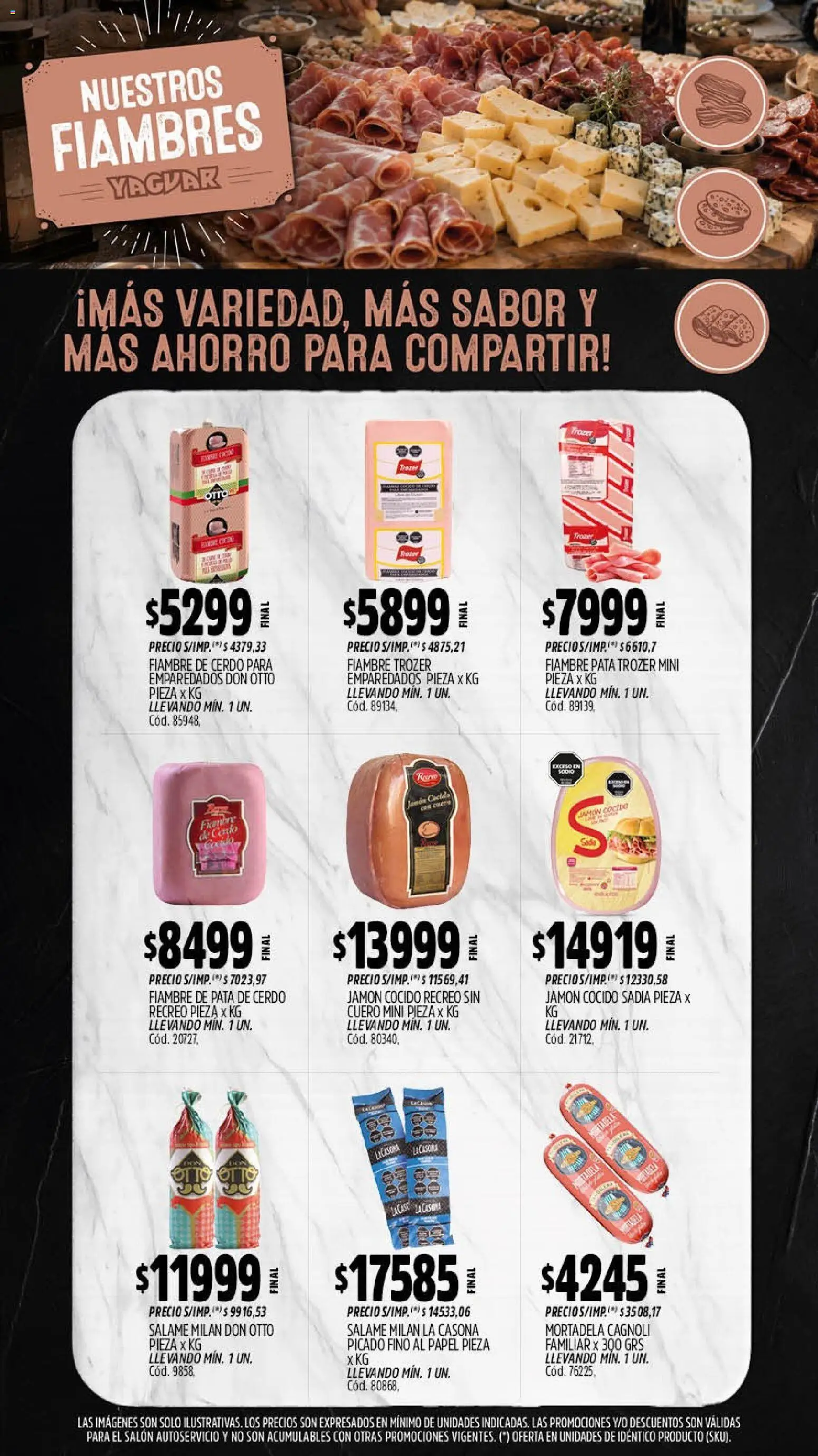 Yaguar - Oferta Semanal Neuquen │ válido desde el 14/09/2026 | Página: 9 | Productos: Pata de cerdo, Jamón cocido, Jamón, Salame