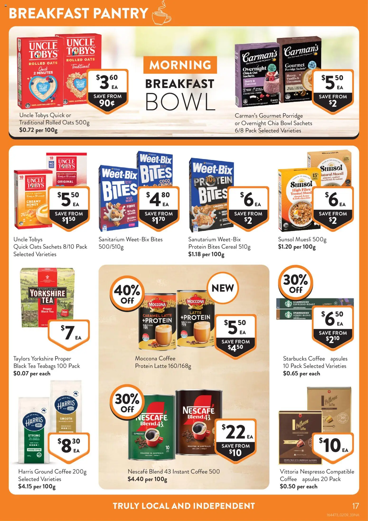 Foodworks catalogue - valid from 02/09/2026 | Page: 17 | Products: Tea, Porridge, Moccona, Nescafe