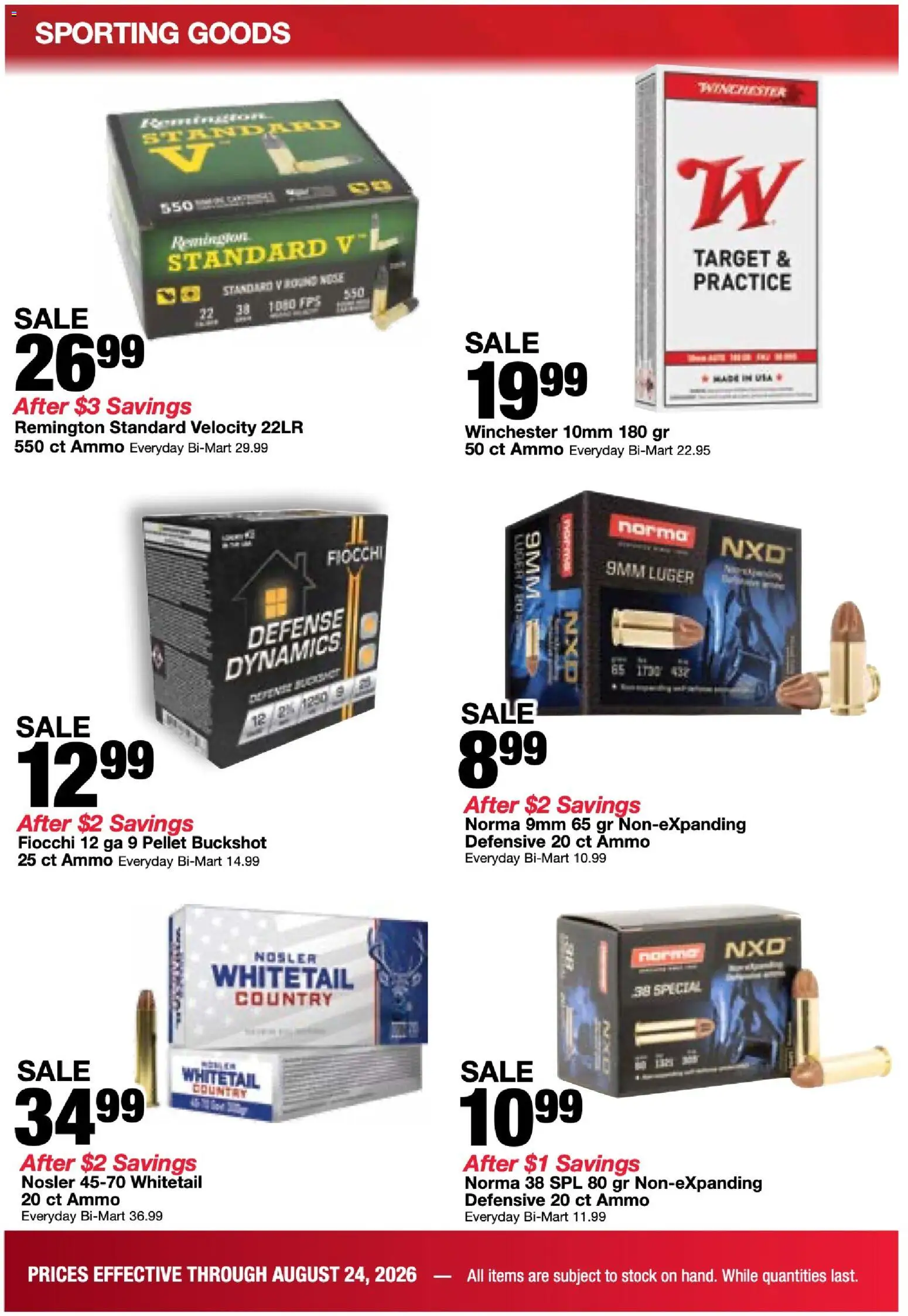 Bi-Mart Weekly Ad - valid from 08/18/2026 | Page: 10 | Products: Ammo