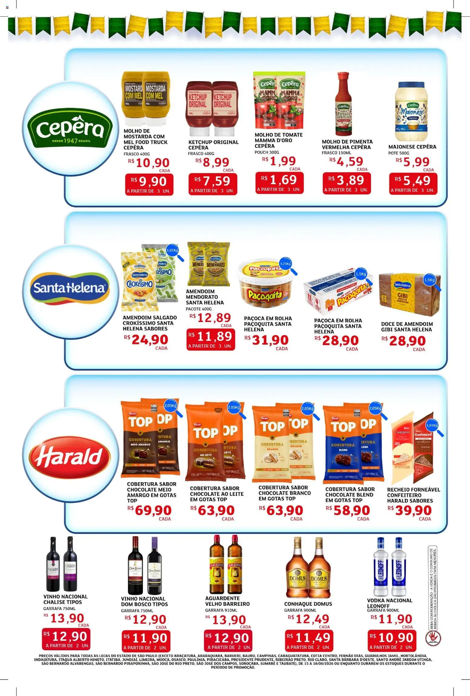Assaí Atacadista Folheto - válido de 15.06.2026 | Página: 3 | Produtos: Cará, Conhaque, Leite, Paçoca