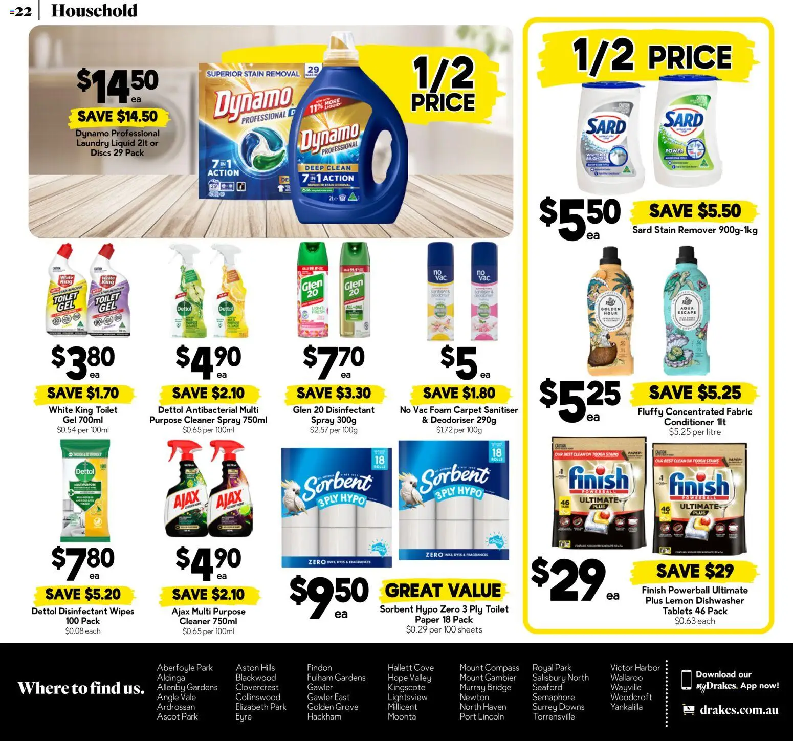 Drakes catalogue - valid from 23/09/2026 | Page: 22 | Products: Toilet, Conditioner, Disinfectant wipes, Dishwasher