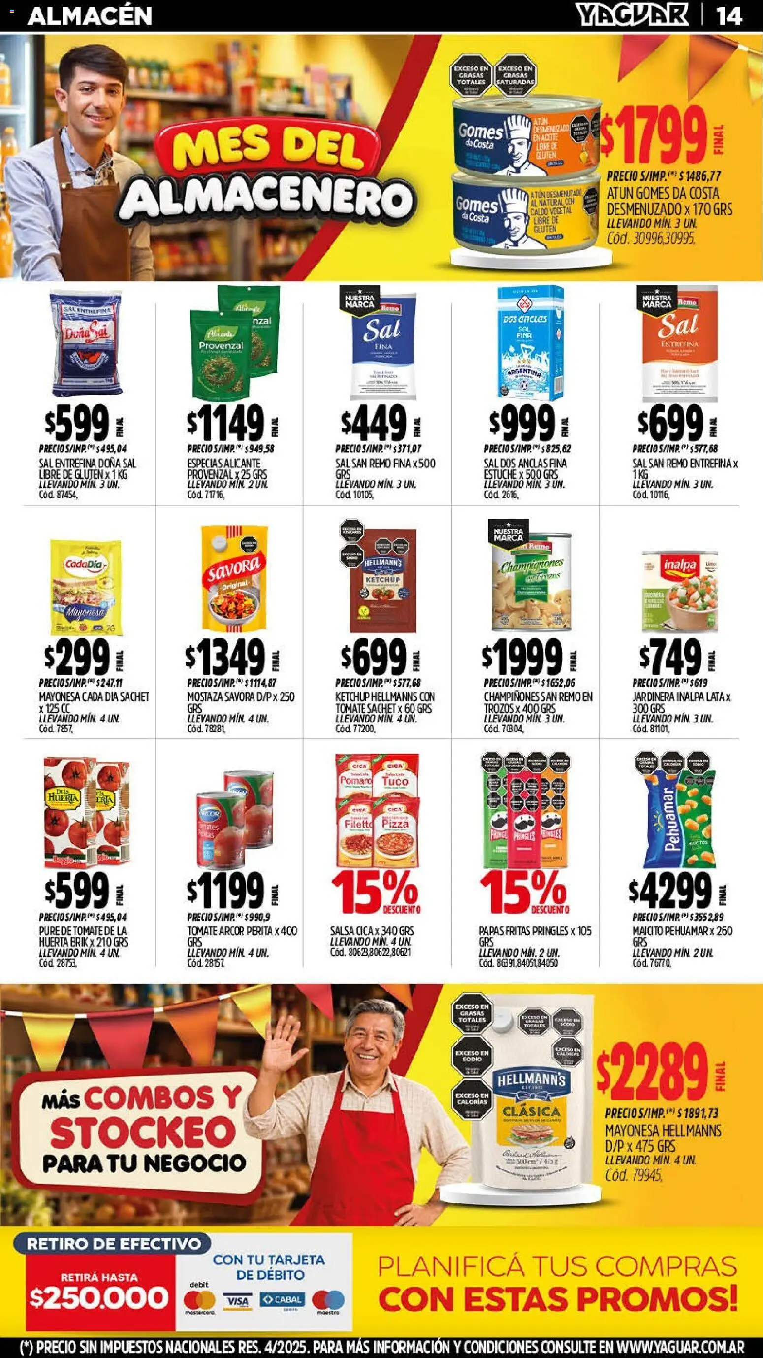 Yaguar - Oferta Semanal Chaco │ válido desde el 14/09/2026 | Página: 14 | Productos: Especias, Mayonesa, Sal, Champiñones