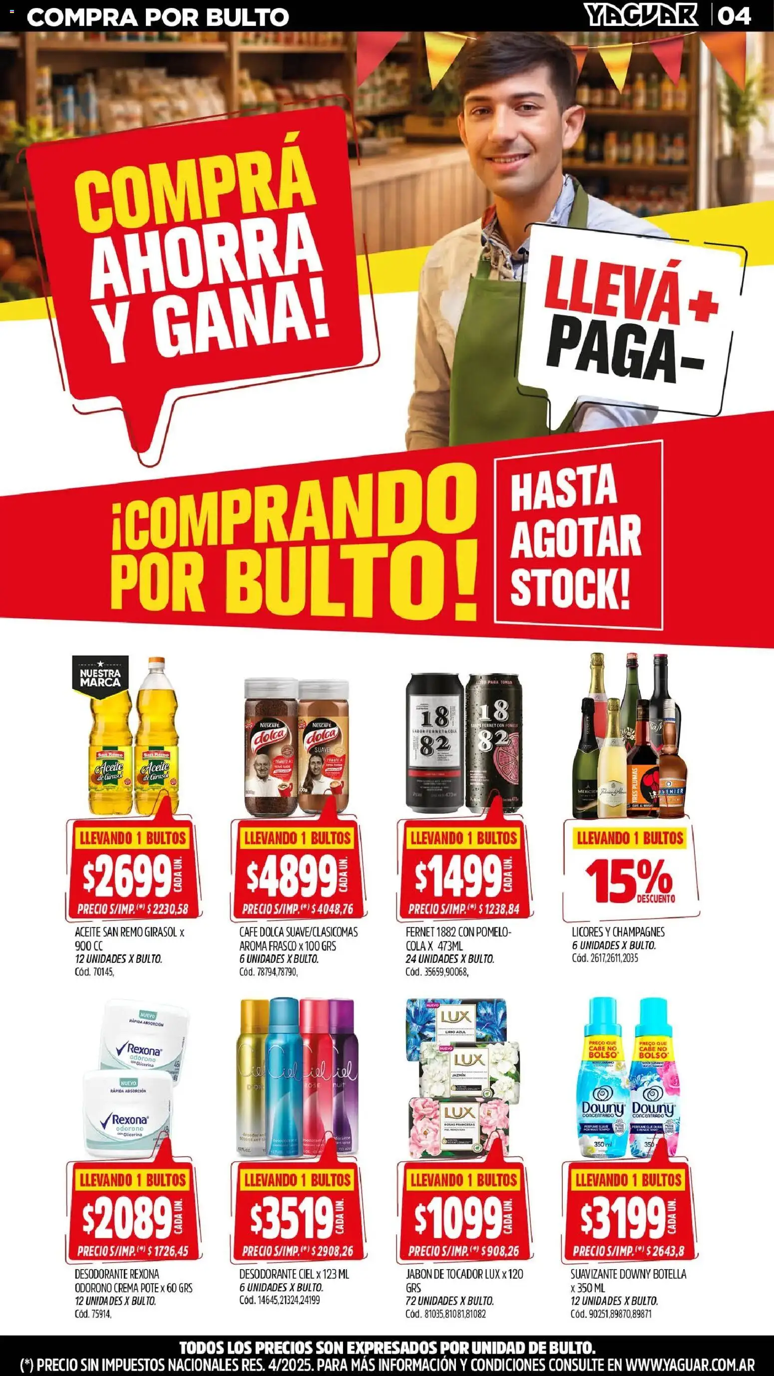 Yaguar - Oferta Semanal Misiones │ válido desde el 31/08/2026 | Página: 4 | Productos: Botella, Jabón, Suavizante, Crema