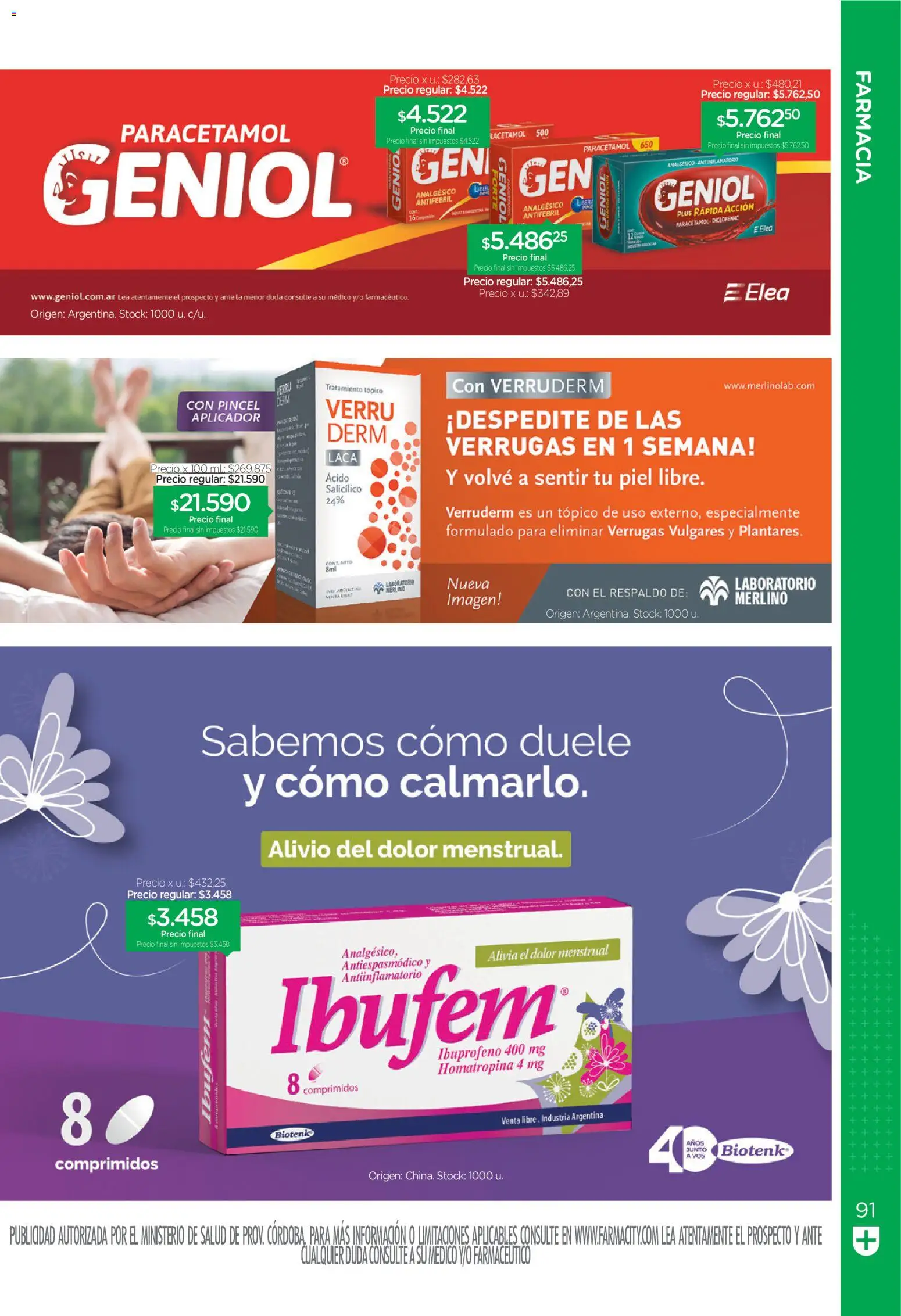Farmacity catálogo │ válido desde el 02.06.2026 | Página: 91 | Productos: Pincel, Analgésico, Antiinflamatorio