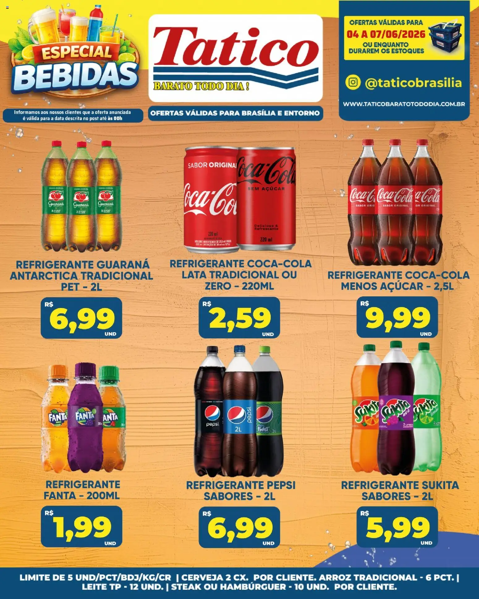Tatico Folheto - válido de 08.06.2026 | Página: 37 | Produtos: Fanta, Cerveja, Hambúrguer, Açúcar