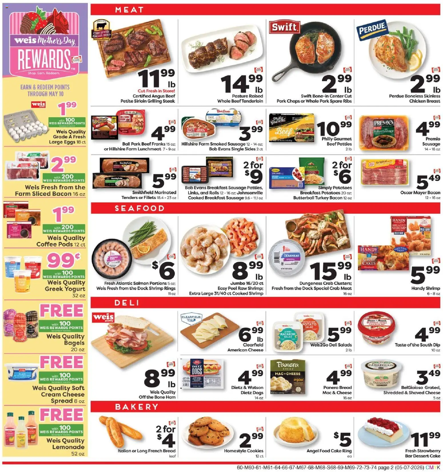 Weis Weekly Circular - MD - valid from 07.05.2026 | Page: 2 | Products: Ring, Yogurt, Bread, Angel Food Cake