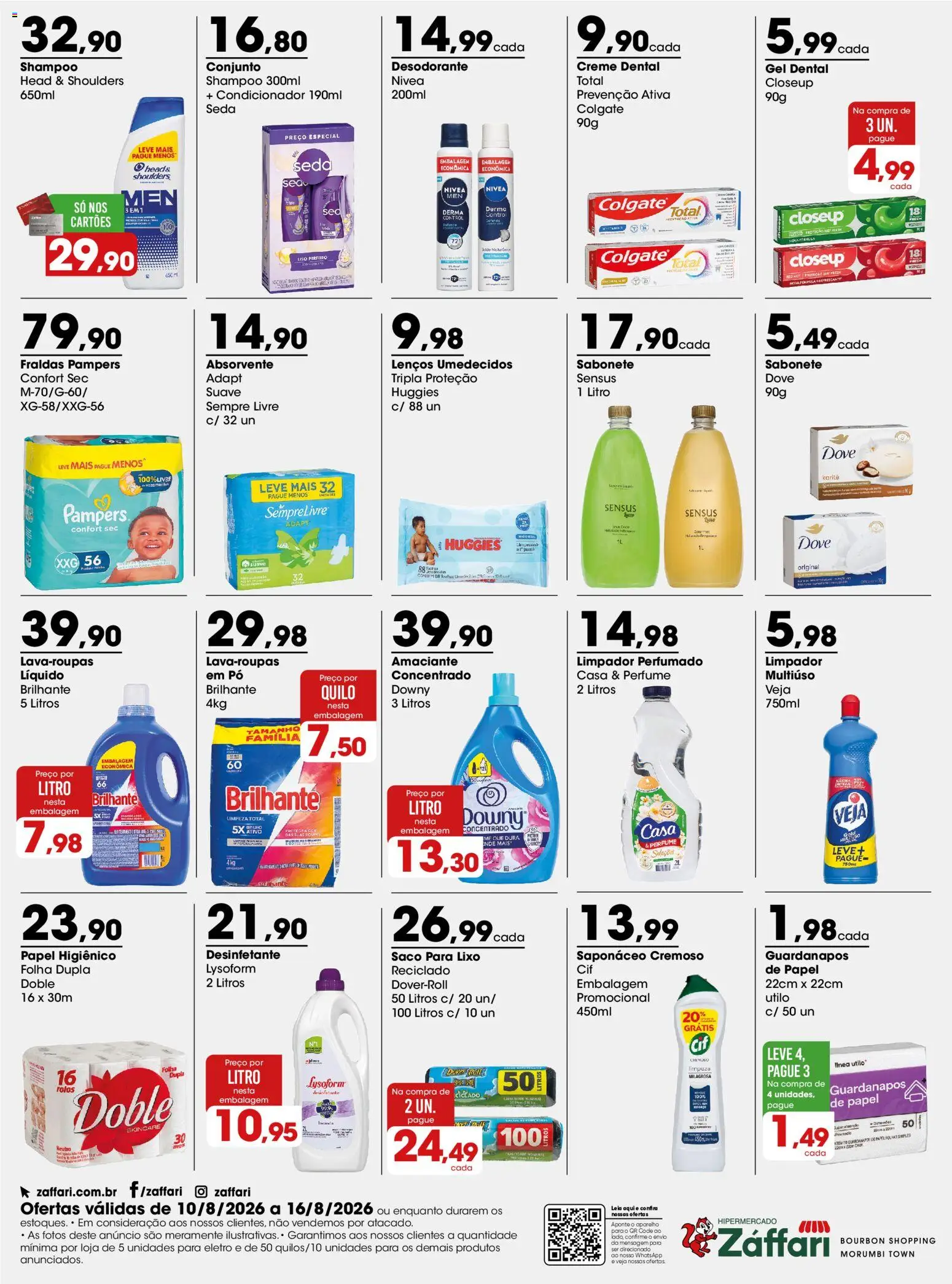Zaffari Folheto - válido de 10/08/2026 | Página: 4 | Produtos: Saponáceo, Dove, Papel higiênico, Amaciante