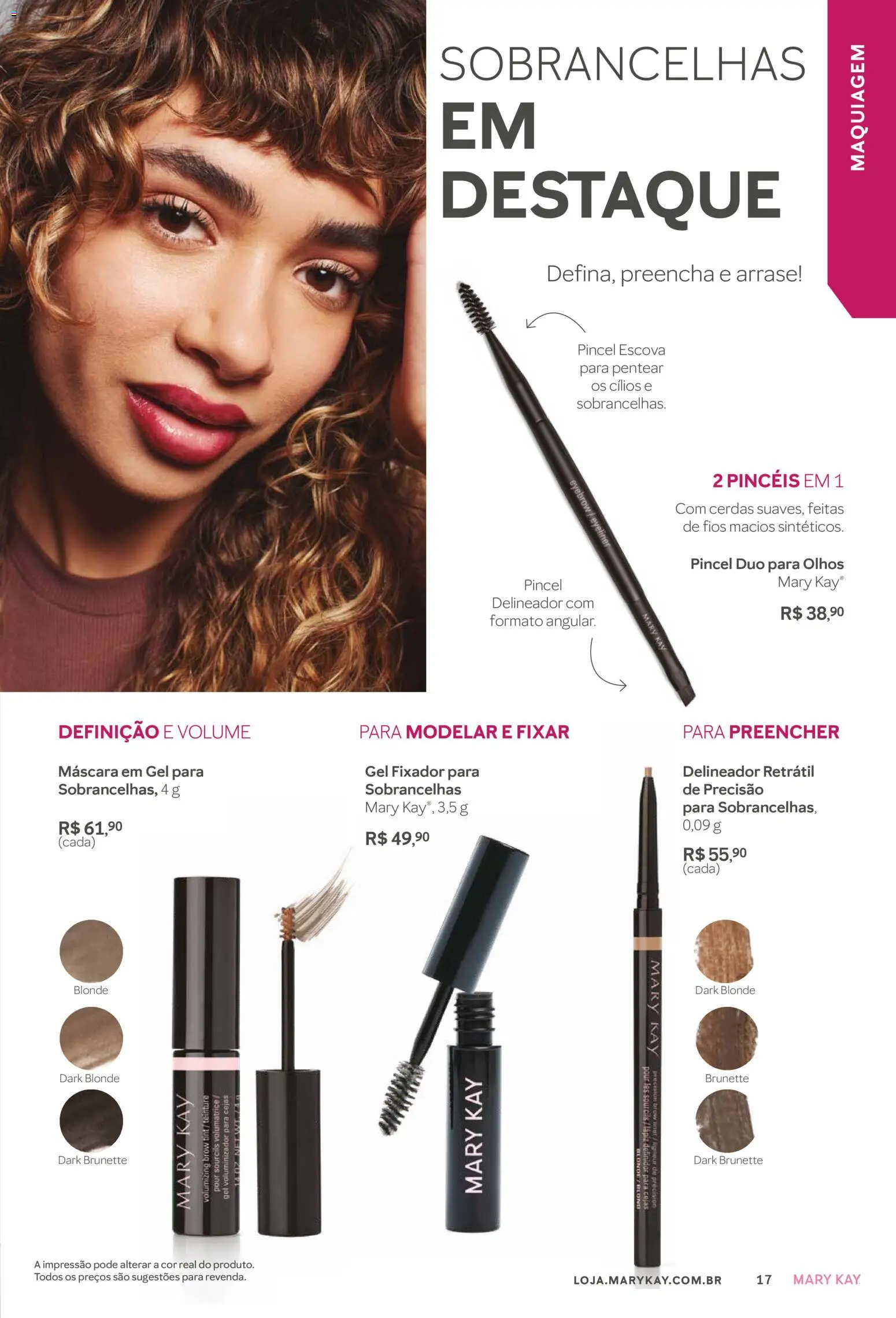 Mary Kay Folheto - válido de 01.01.2026 | Página: 17 | Produtos: Maquiagem, Pincel, Delineador, Fixador