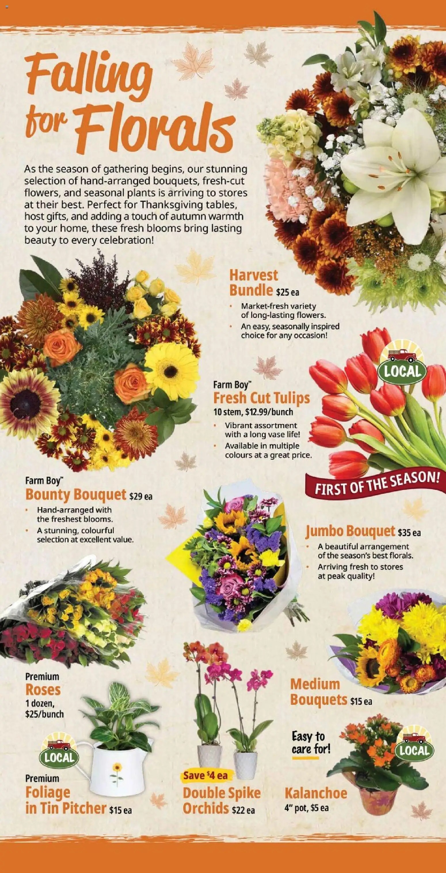 Farm Boy flyer valid from Oct 1, 2026 | Page: 7 | Products: Tulips, Vase