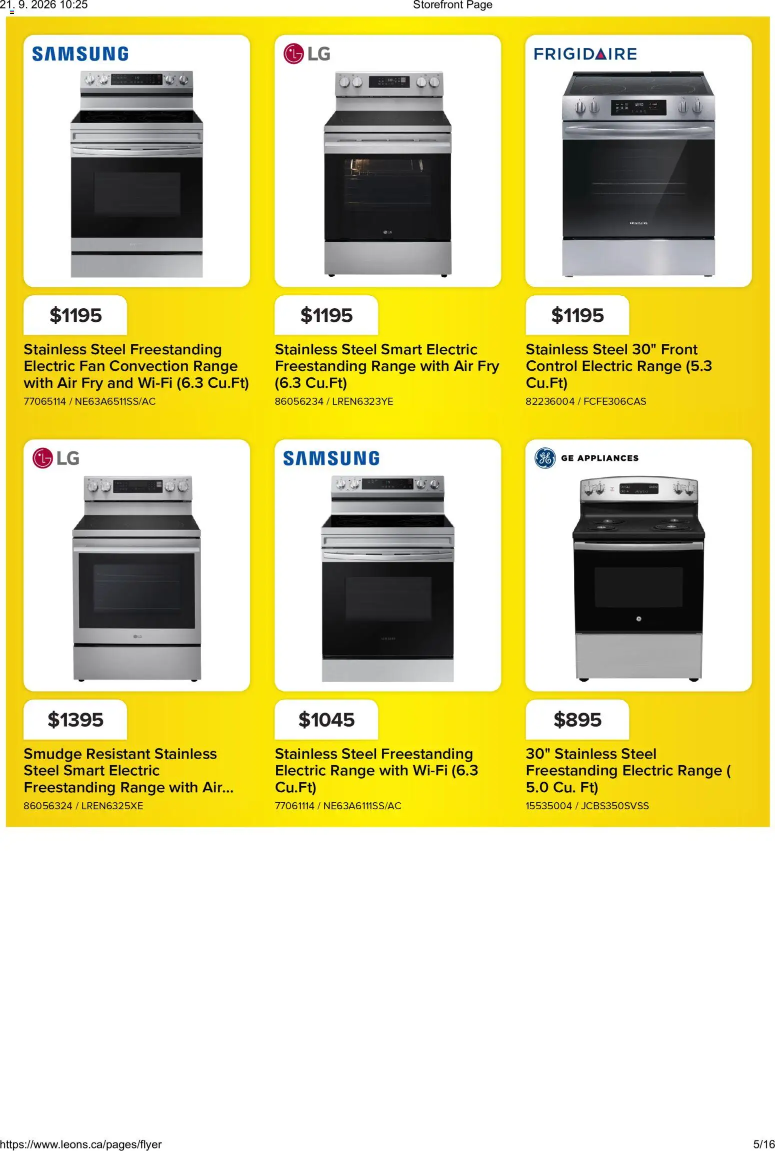 Leon's flyer valid from Sep 17, 2026 | Page: 5 | Products: Fan