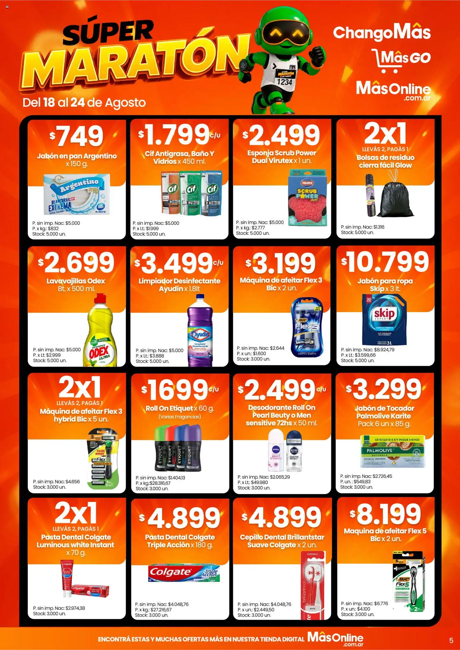 Changomas ofertas │ válido desde el 18/08/2026 | Página: 7 | Productos: Desinfectante, Maquina de afeitar, Limón, Limpiador