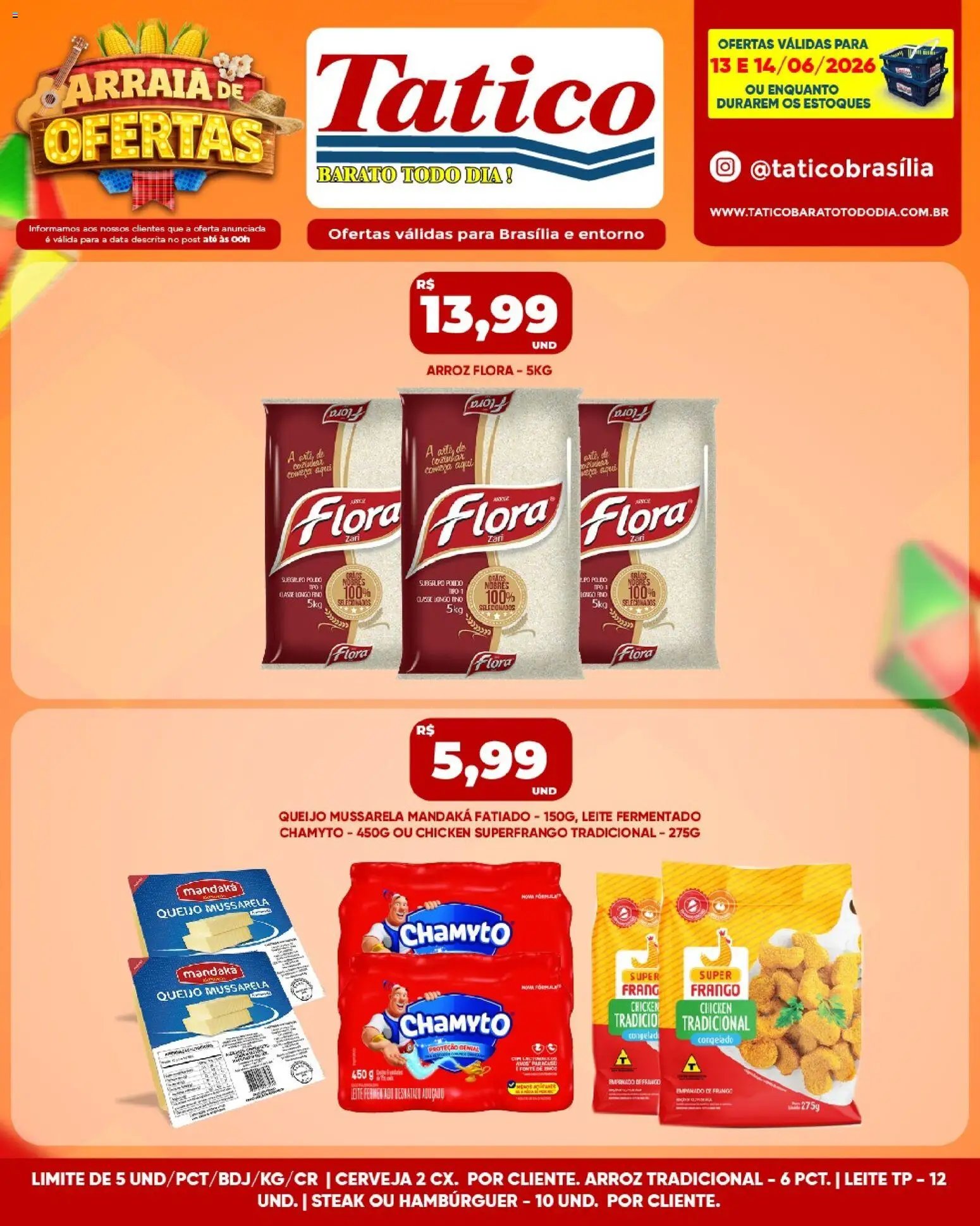 Tatico Folheto - válido de 13.06.2026 | Página: 11 | Produtos: Leite, Queijo, Cerveja, Arroz