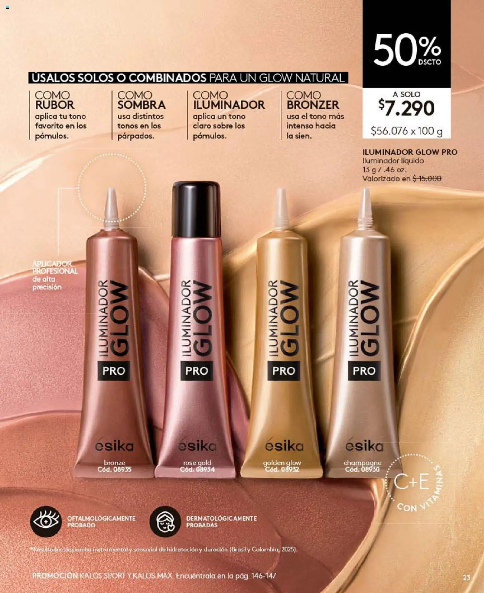 Catálogo Ésika Campaña 10 │ válido desde el 01.06.2026 | Página: 23 | Productos: Sombra, Sobre, Iluminador, Rubor