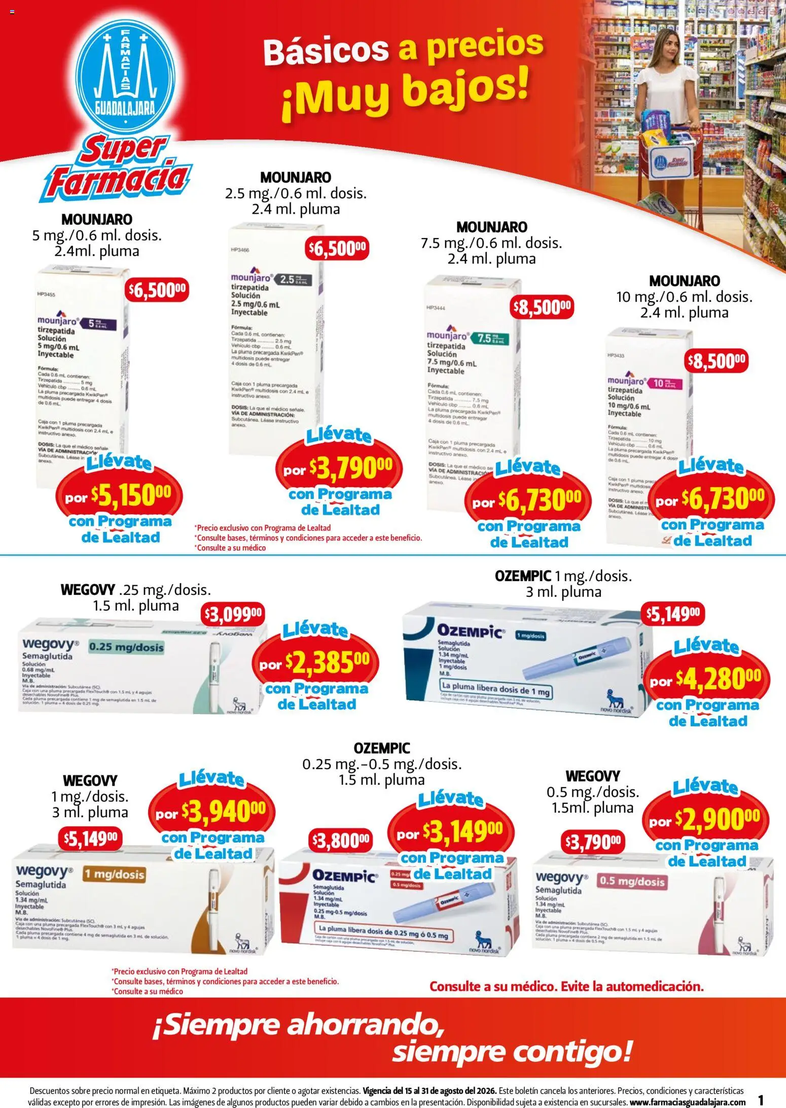 Nuevas ofertas de Farmacia Guadalajara válidas en toda la República Mexicana desde el 15/08/2026. ¡Encuentra las mejores ofertas en Farmacia Guadalajara catálogo! | Página: 1 | Productos: Caja, Sobre