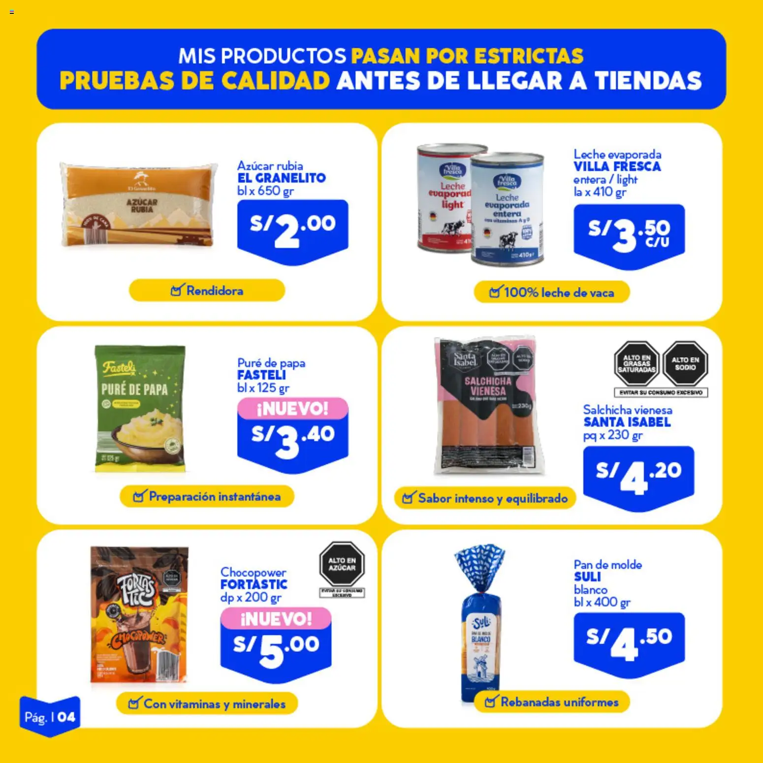 Catálogo Mass válido desde 14/08/2026 | Página: 4 | Productos: Leche, Pan, Puré, Azúcar