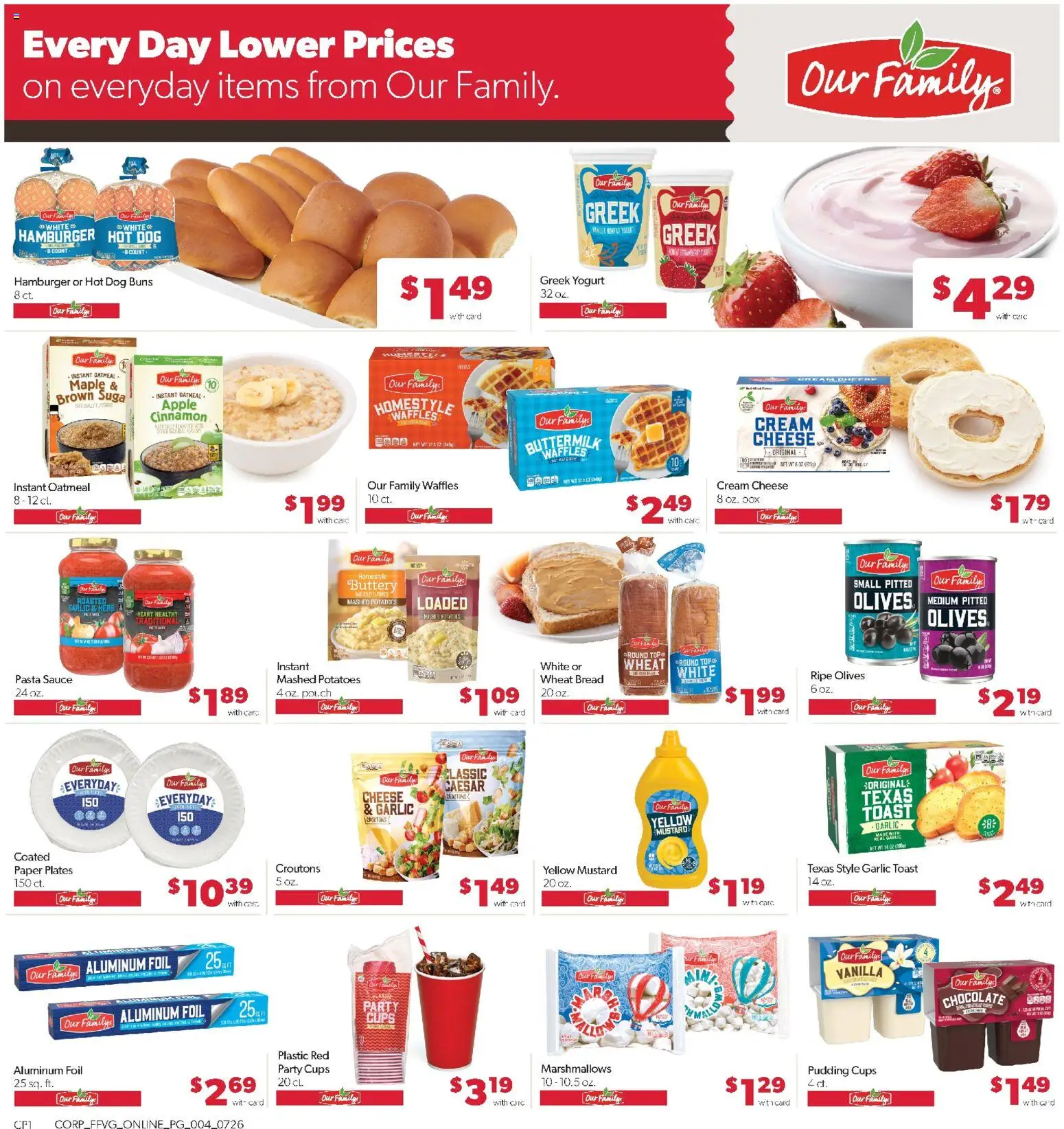 Family Fare Weekly Ad - valid from 07/26/2026 | Page: 8 | Products: Yogurt, Bread, Pasta, Cream