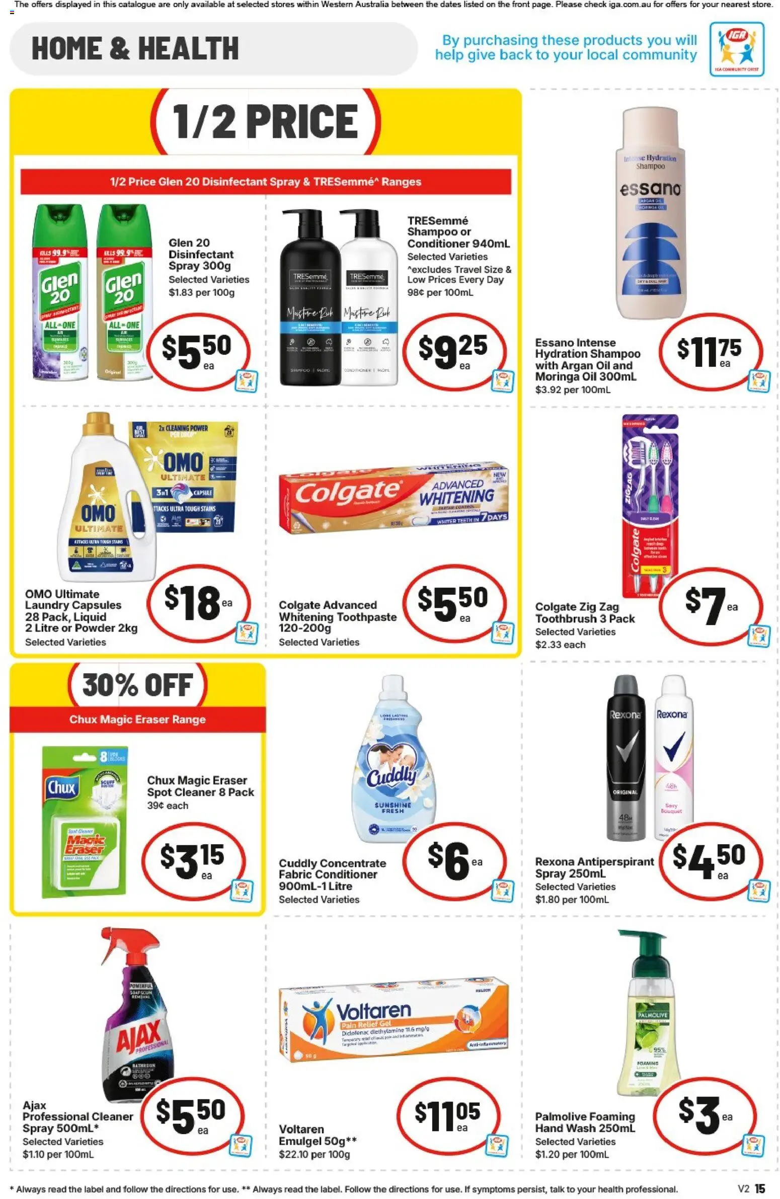 IGA catalogue - valid from 03.06.2026 | Page: 15 | Products: Powder, Argan oil, Toothbrush, Hand wash