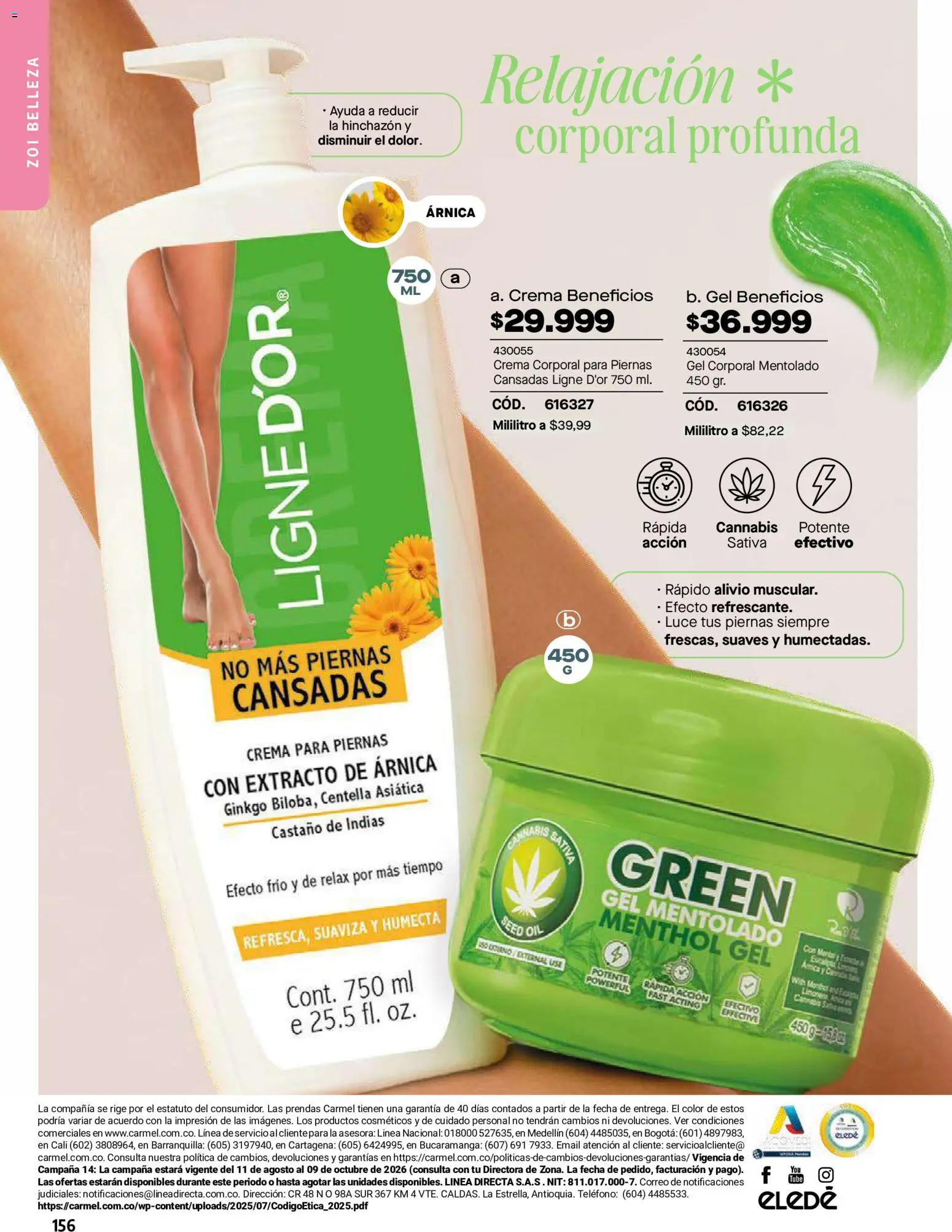 Carmel revista - valida desde el 01/10/2026 | Página: 156 | Productos: Crema, Teléfono, Gel corporal