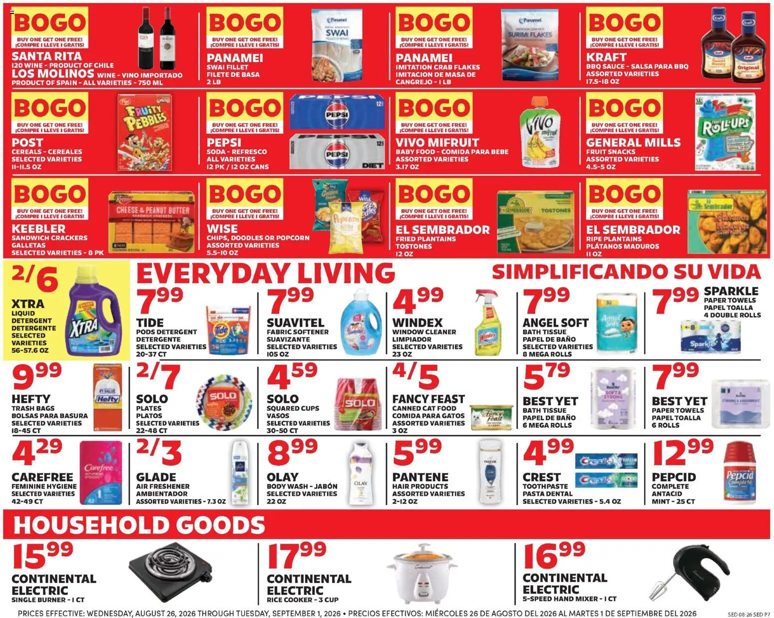 Sedano's Weekly Ad - valid from 08/26/2026 | Page: 7 | Products: Popcorn, Fabric softener, Cereals, Pepsi