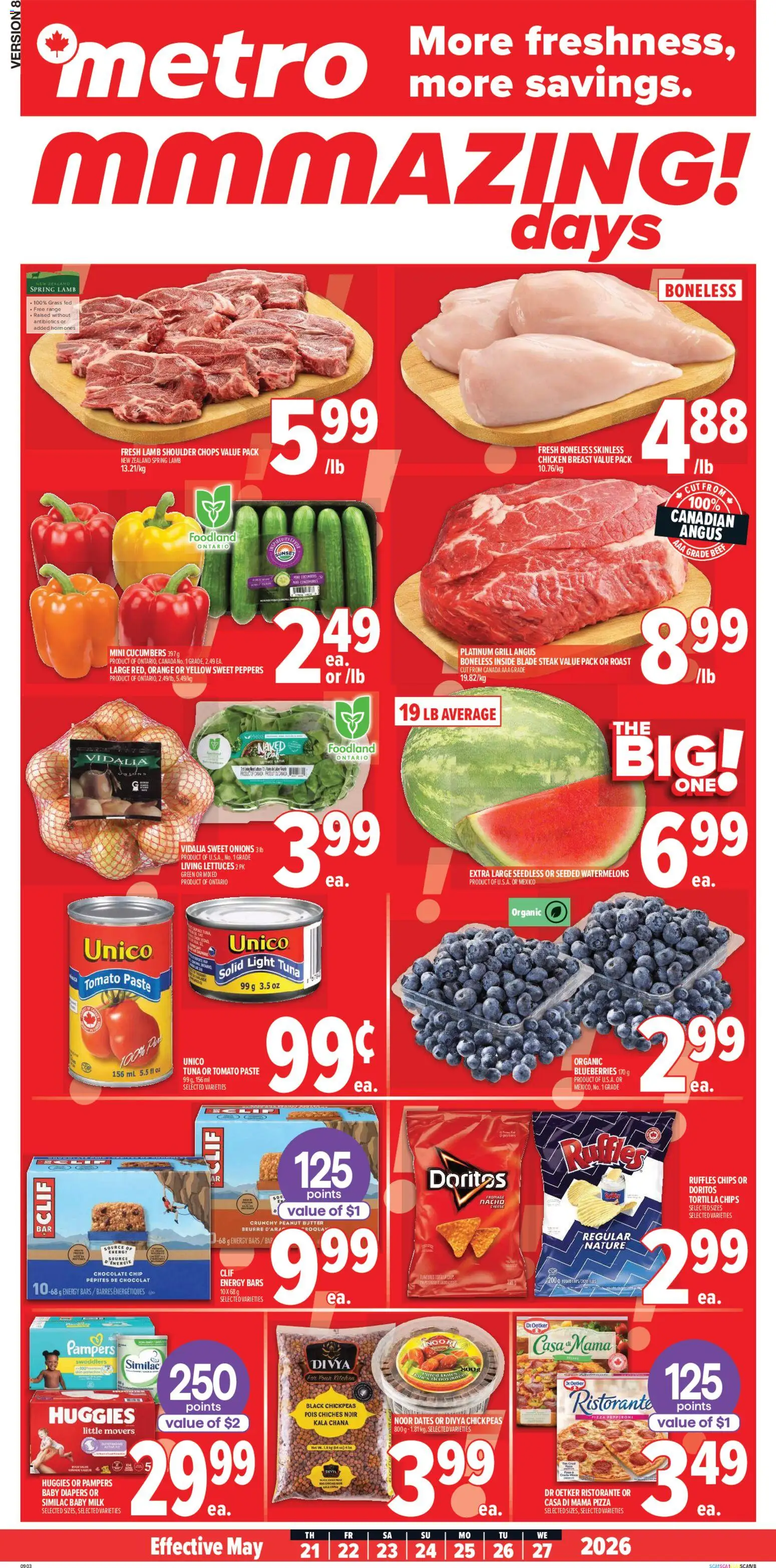 Metro flyer valid from 21.05.2026 | Page: 2 | Products: Chips, Cucumbers, Butter, Pizza