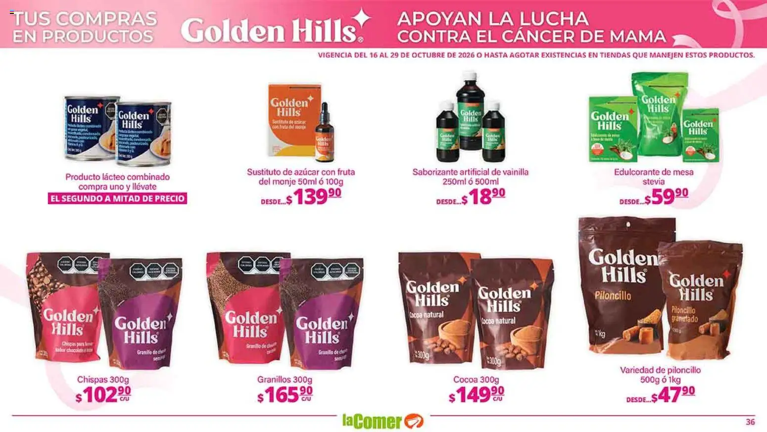 Nuevas ofertas de La Comer válidas en toda la República Mexicana desde el 16/10/2026. ¡Encuentra las mejores ofertas en La Comer folleto es la tienda rosa! | Página: 36
